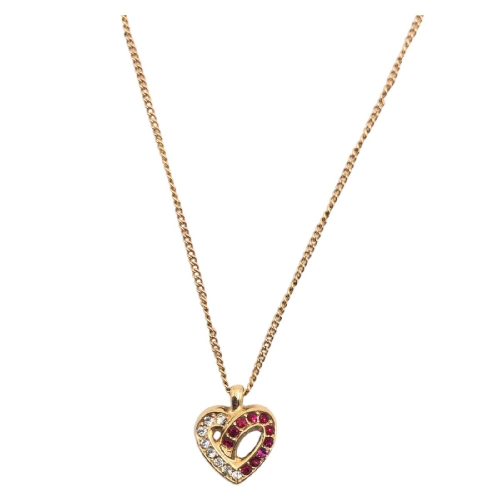 Dior Necklace Plated Red Gold Christian: Dior Necklace Plated Red Gold Christian Plated Red Gold Dior Necklace with Christian Signature. This used necklace features a pendant bearing the signature 'Christian' and plated in red gold,