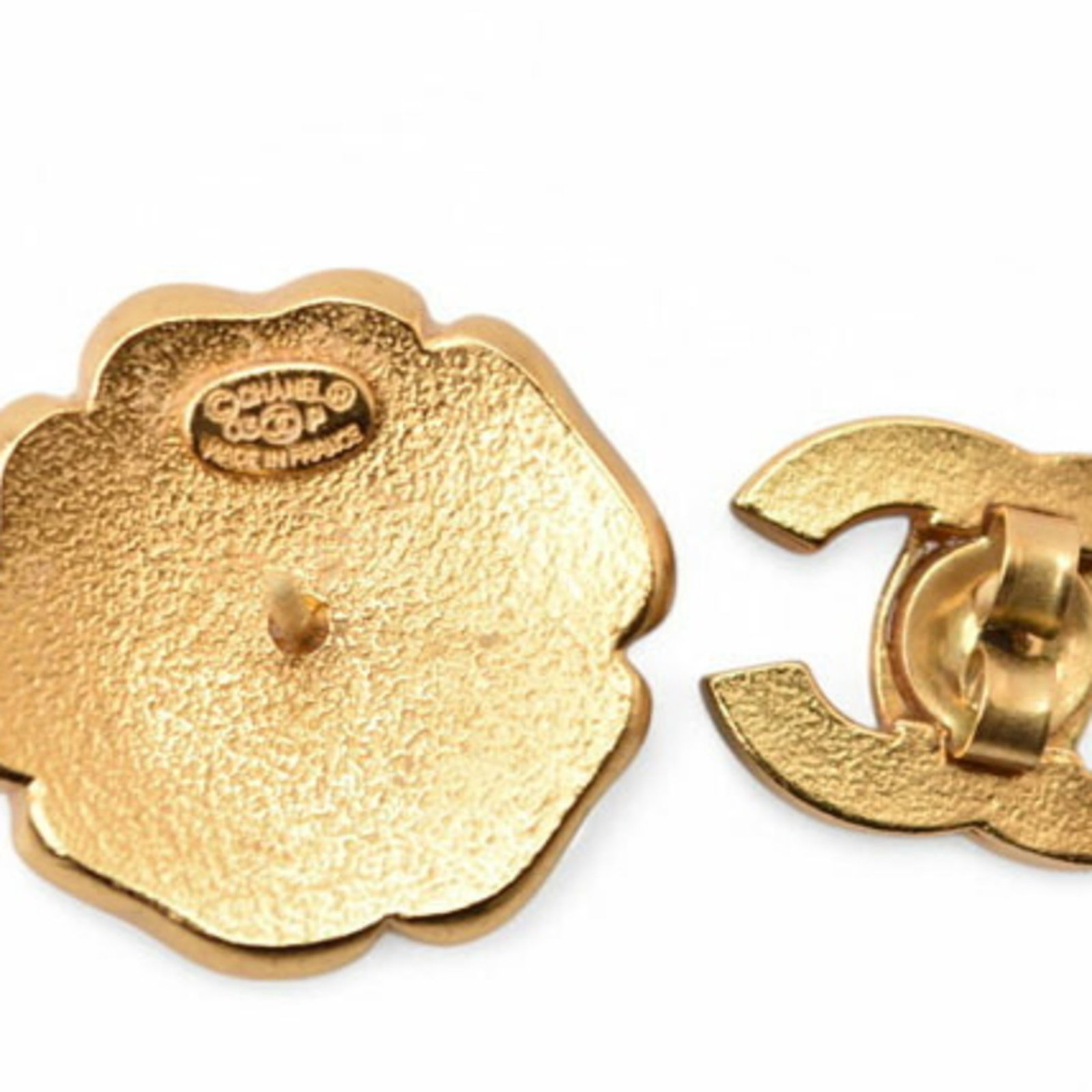 Chanel Stud Earrings Gold Plating - 4