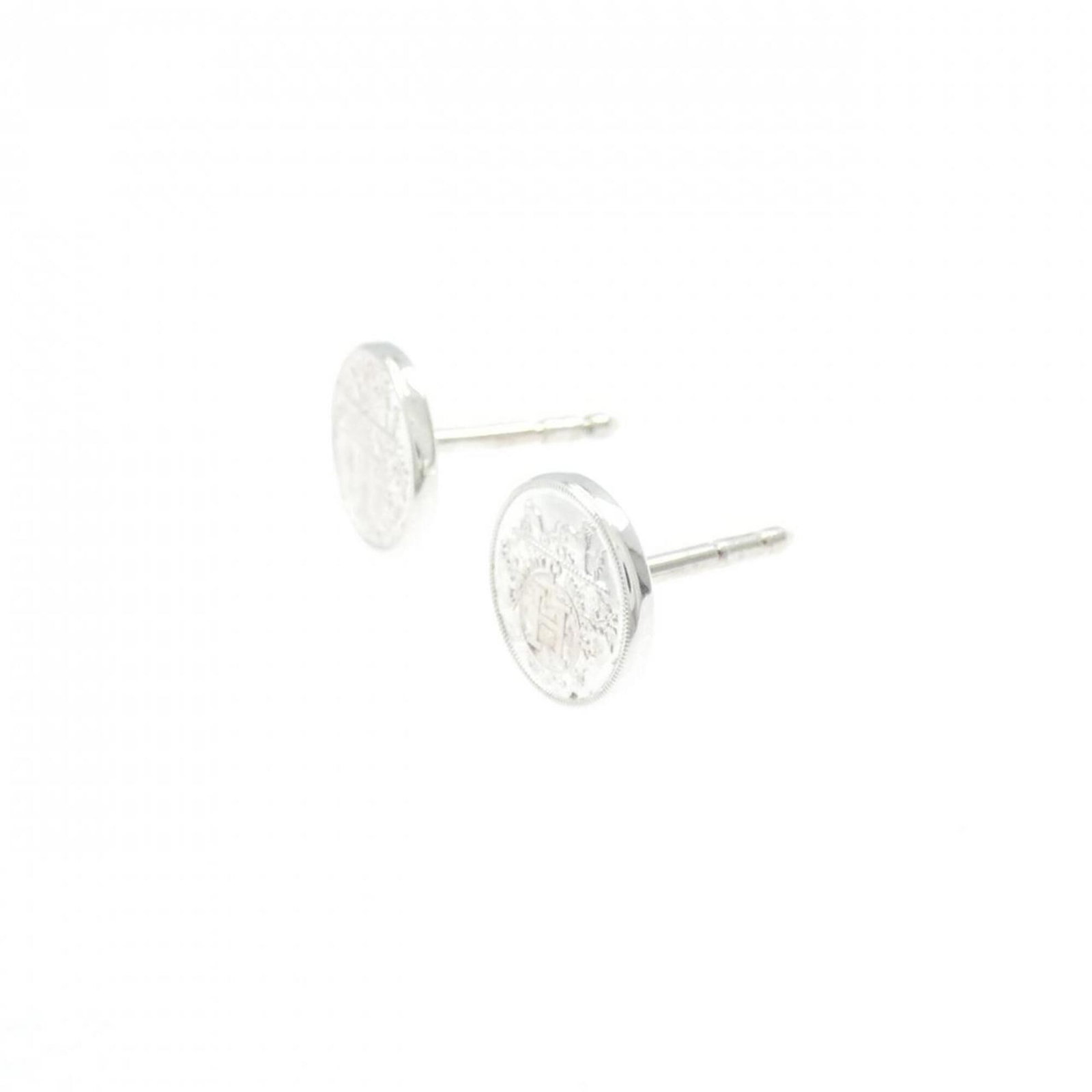 Hermes 925 Silver Earrings Stud - 2