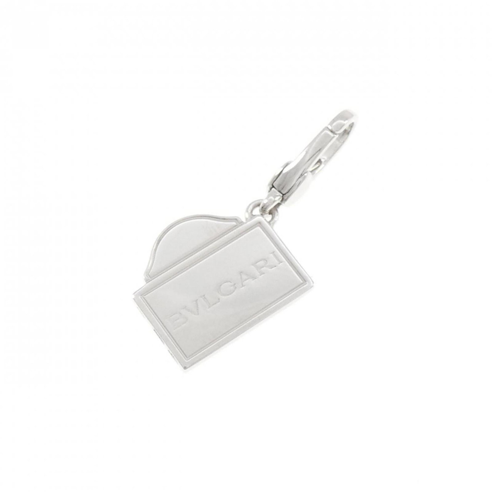 Bvlgari Charm 750Wg: Bvlgari Charm 750Wg Bvlgari Charm 750Wg features an elegant white gold (18K) design with subtle scratches and minor dirt marks, giving it a worn-in appearance. The charm measures 31.30mm x 12.90mm and
