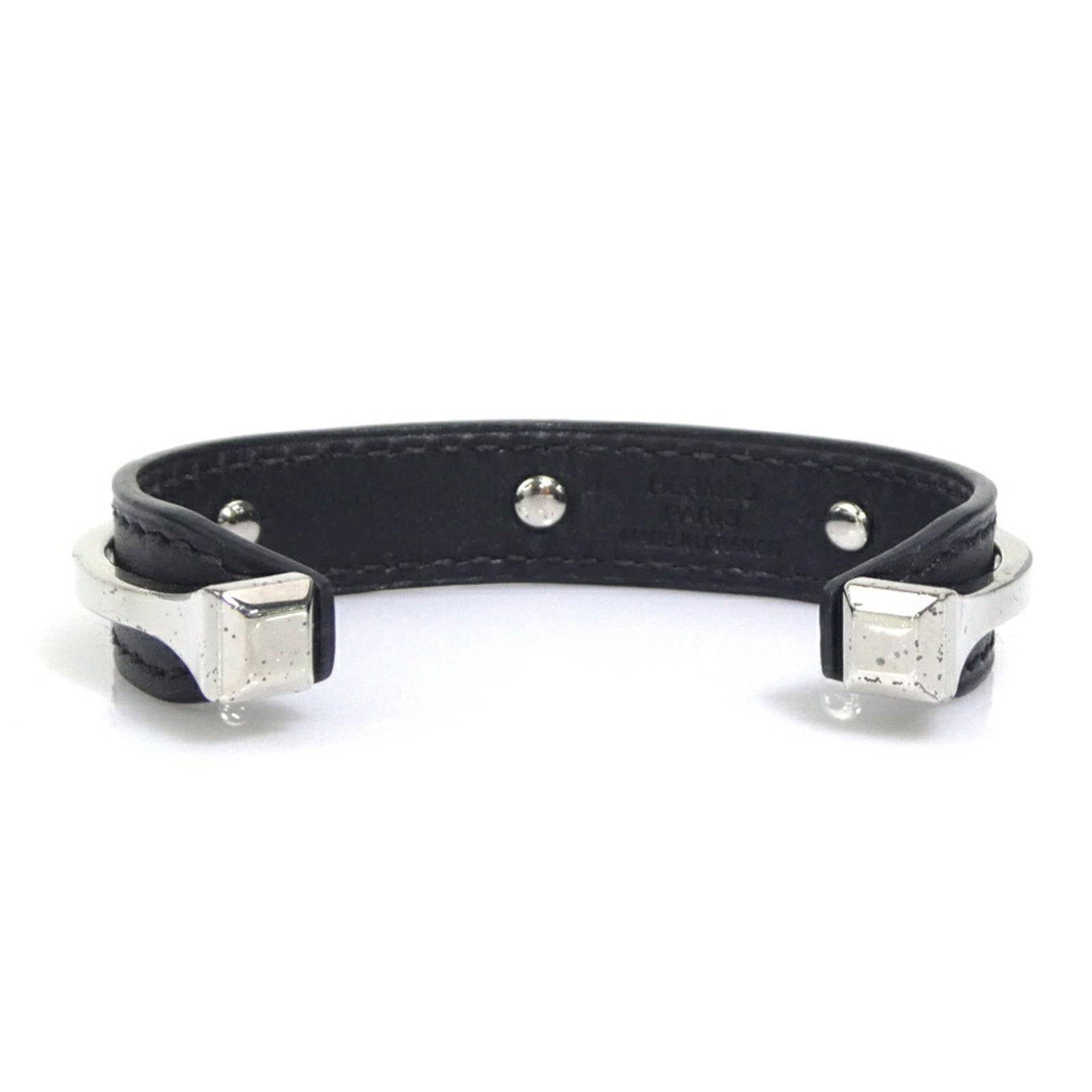Metal leather bangle Hermes - 3