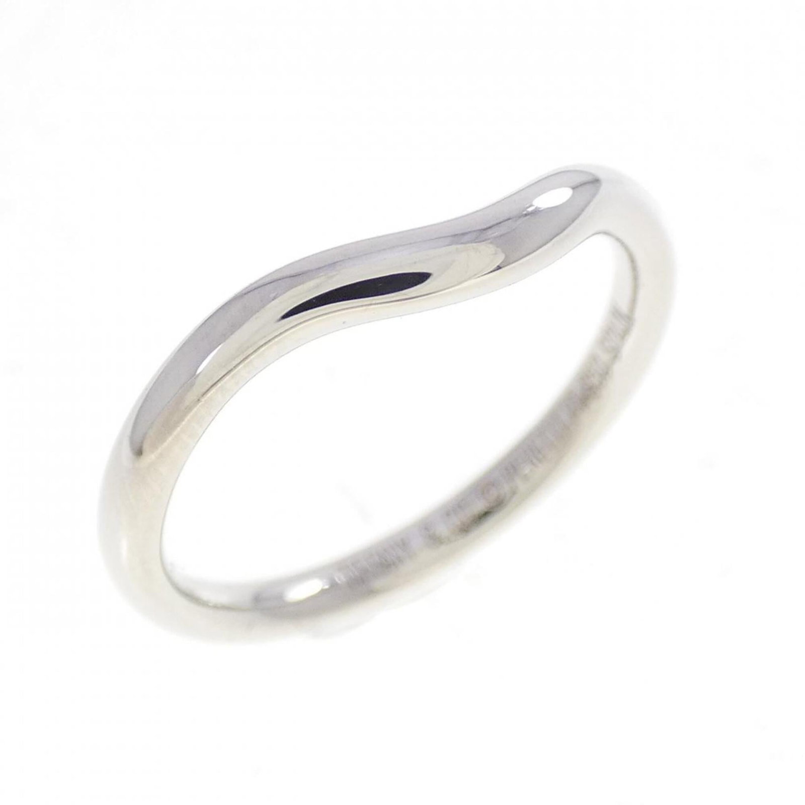 Tiffany Curved Ring: Tiffany Curved Ring Tiffany Curved Ring - A timeless piece featuring curved lines and a sleek silver finish. Crafted from platinum, this ring boasts a sophisticated elegance that's sure to make a