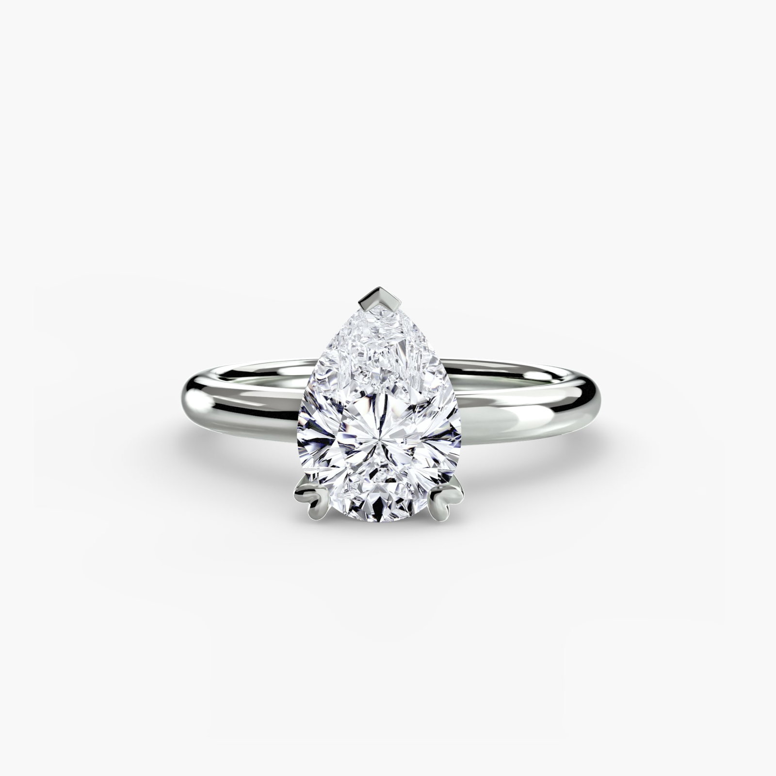 Solitaire Pear 950 Platinum Ring Setting - 2