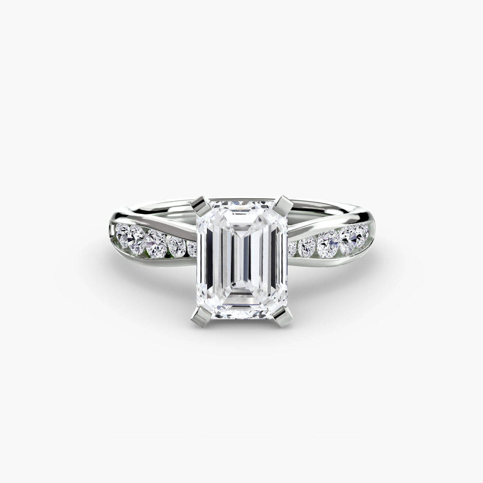 Pave Emerald 950 Platinum Ring Setting - 2