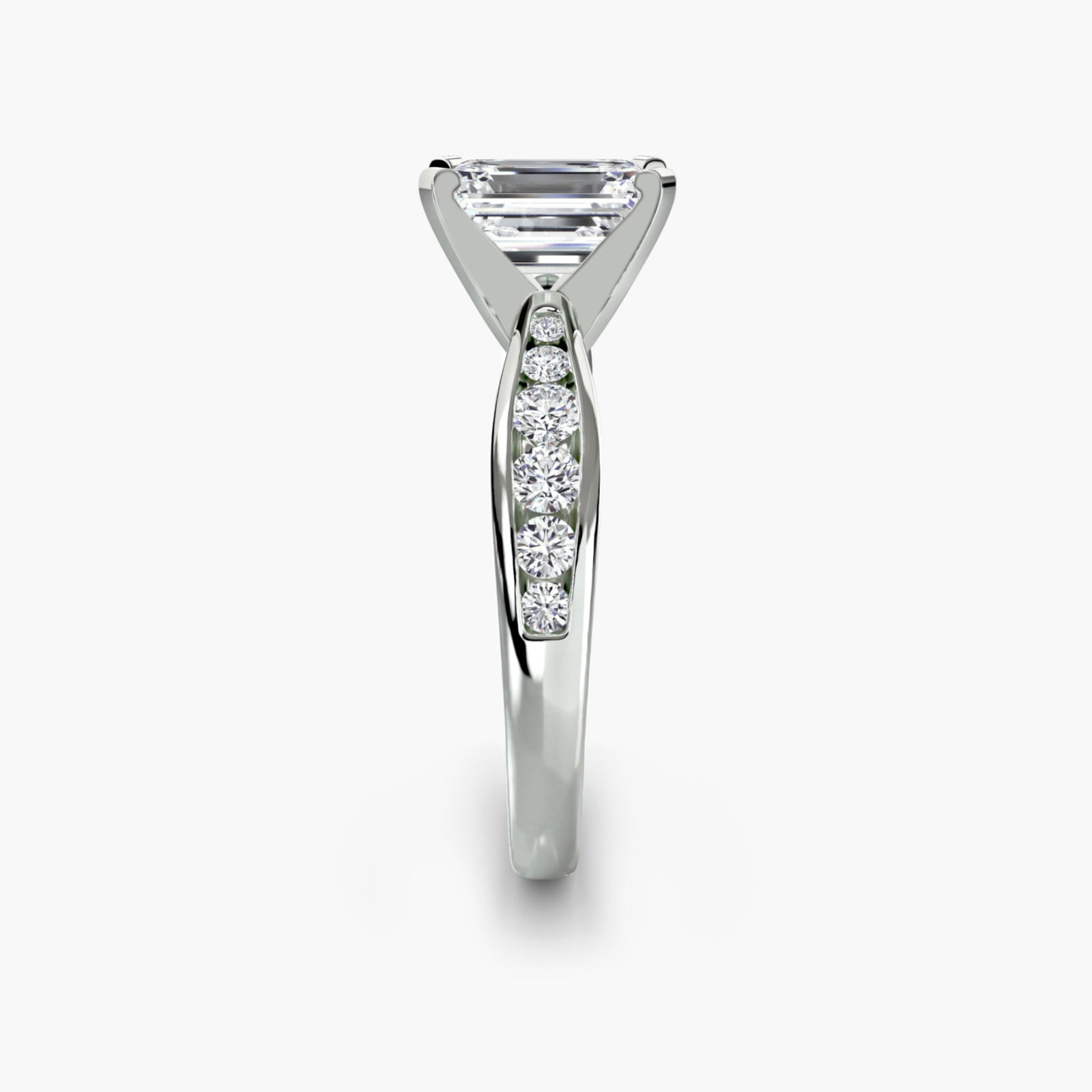 Pave Emerald 950 Platinum Ring Setting - 3