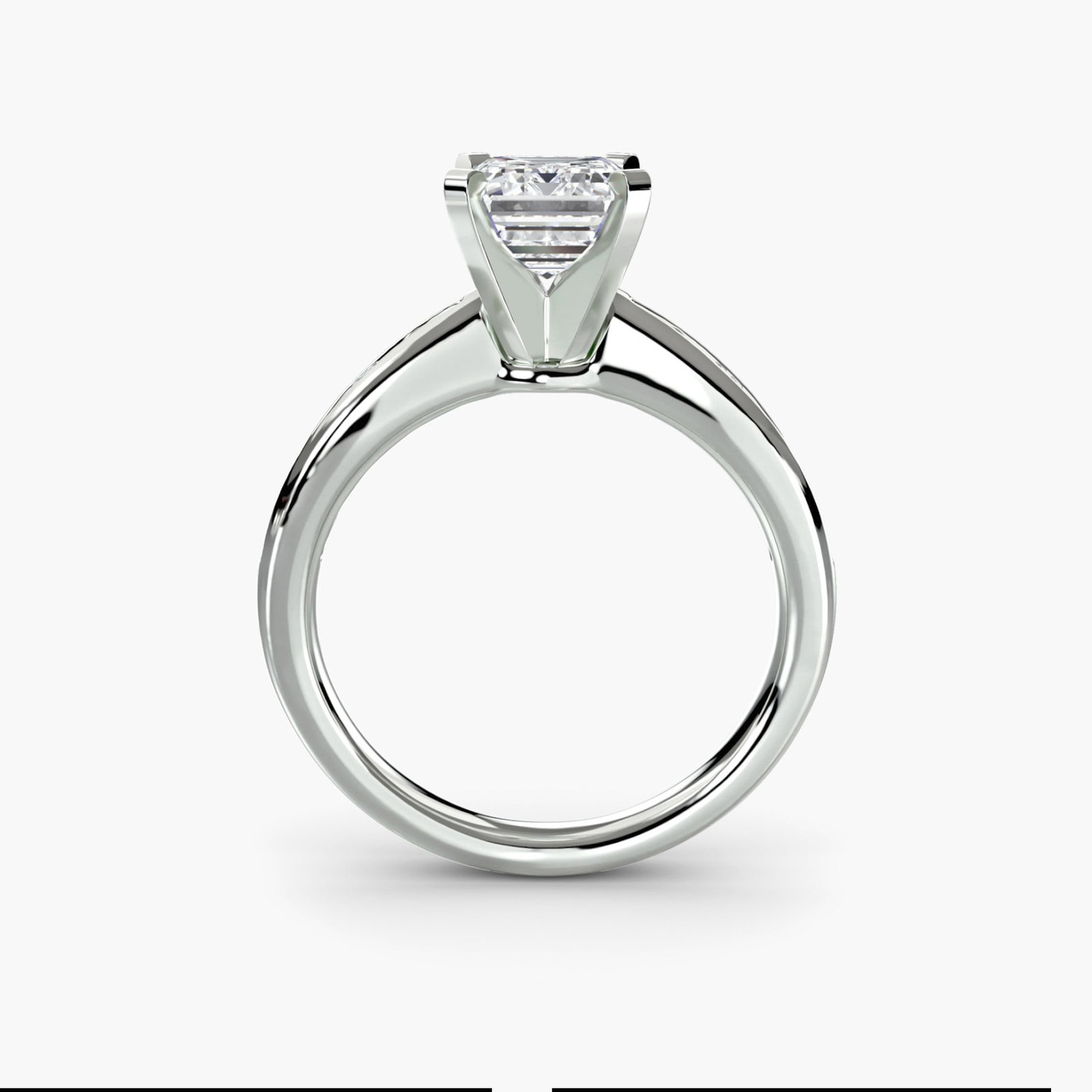 Pave Emerald 950 Platinum Ring Setting - 4