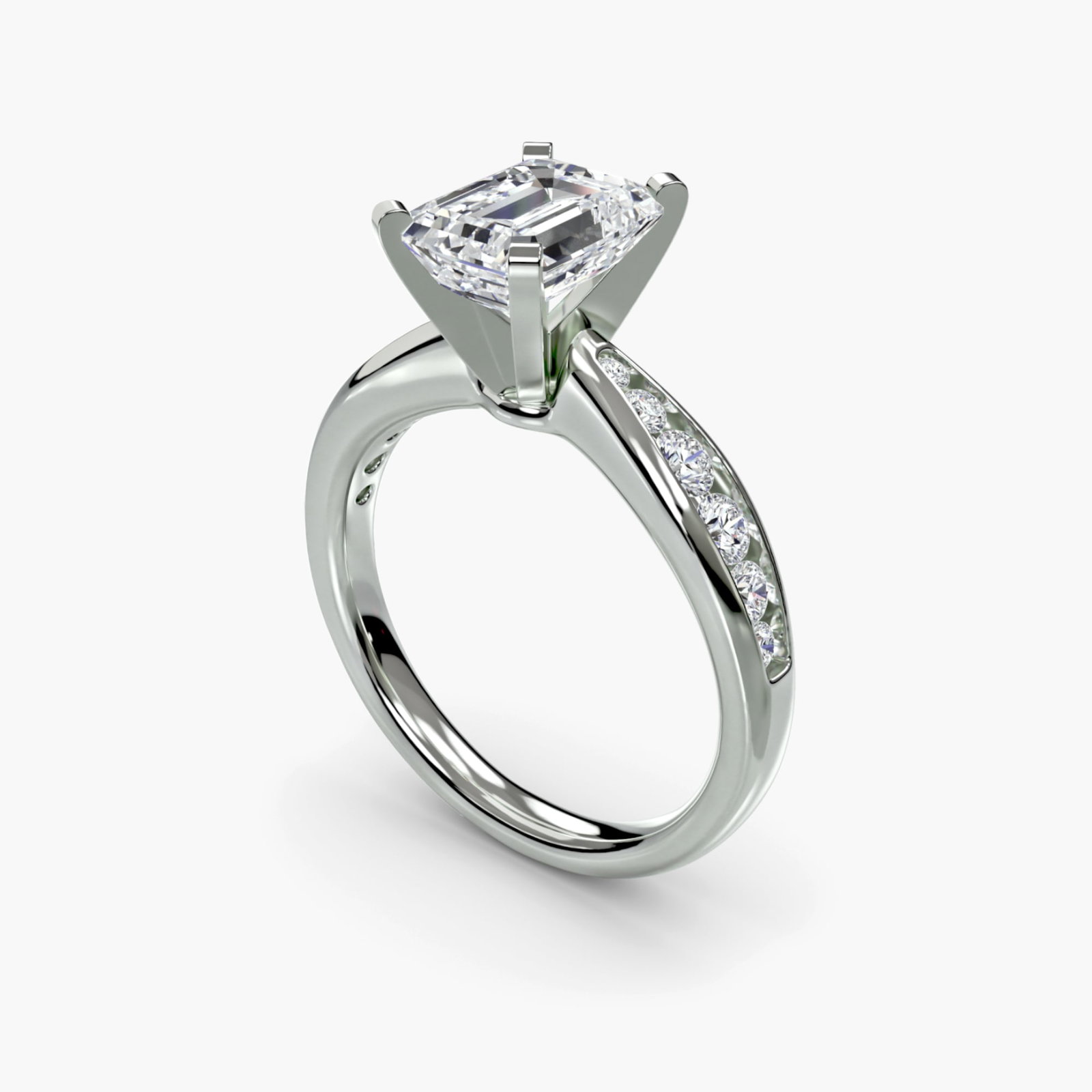 Pave Emerald 950 Platinum Ring Setting - 5