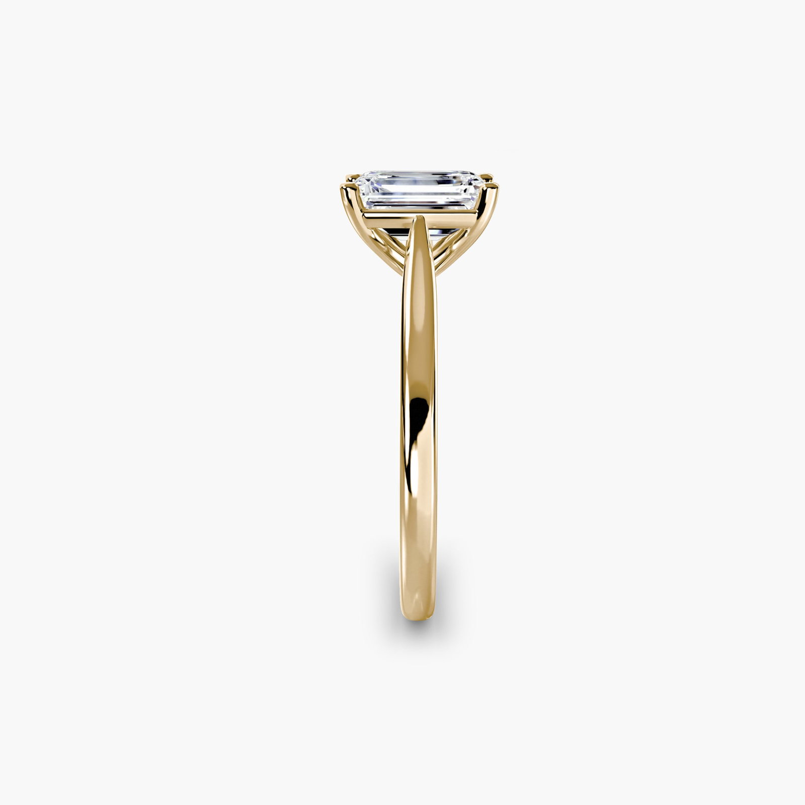 Solitaire Emerald 18Kt Yellow Gold Ring Setting - 3