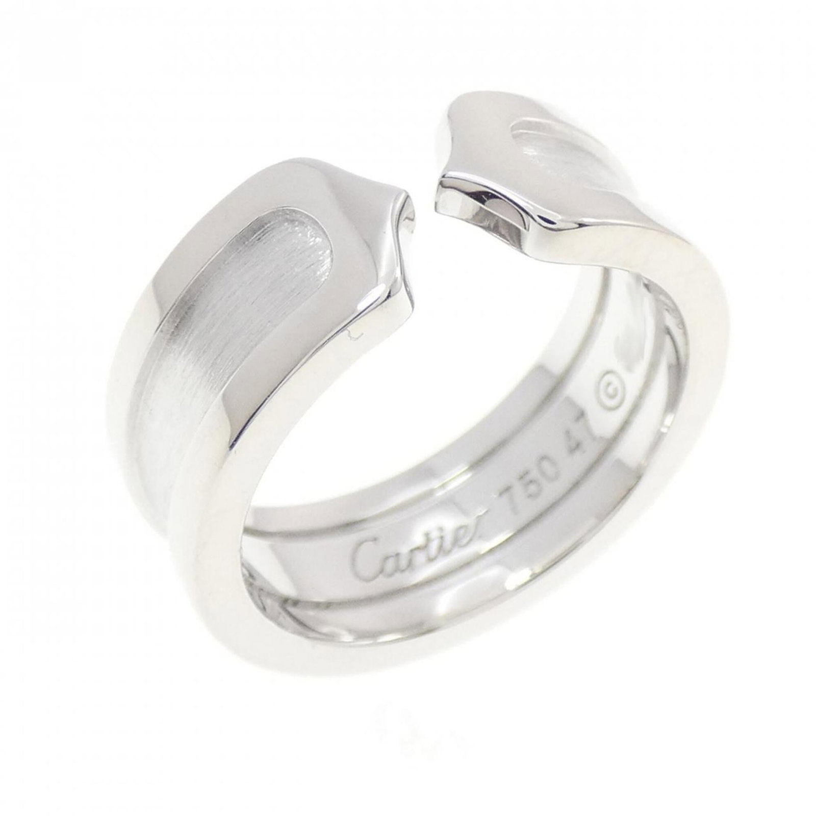 White Gold Cartier Band Ring 18K: White Gold Cartier Band Ring 18K 18K White Gold Cartier Band Ring for Women - Like New Condition. This beautiful band ring features white gold material and bears a signature, showcasing the