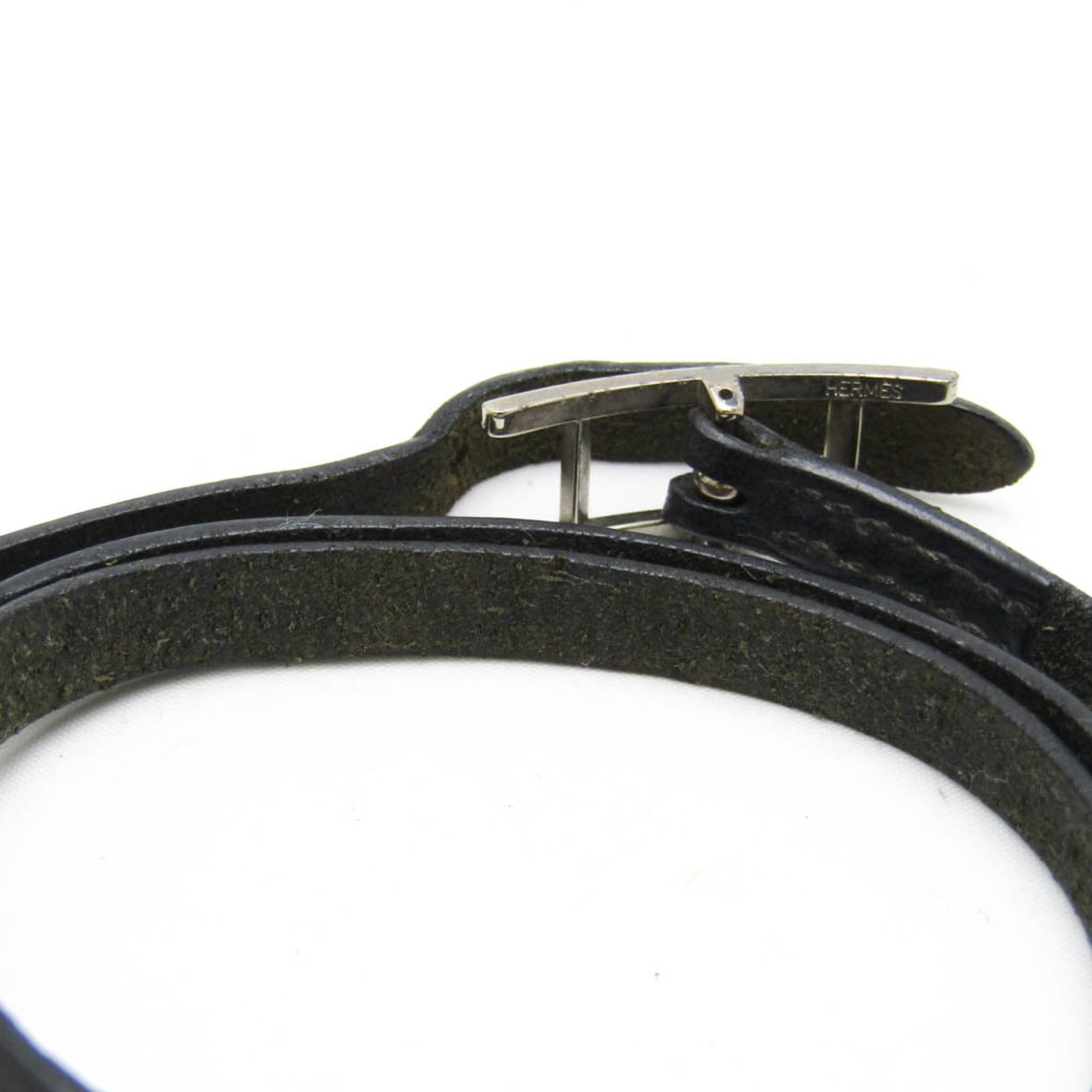 Metal leather bangle Hermes - 7
