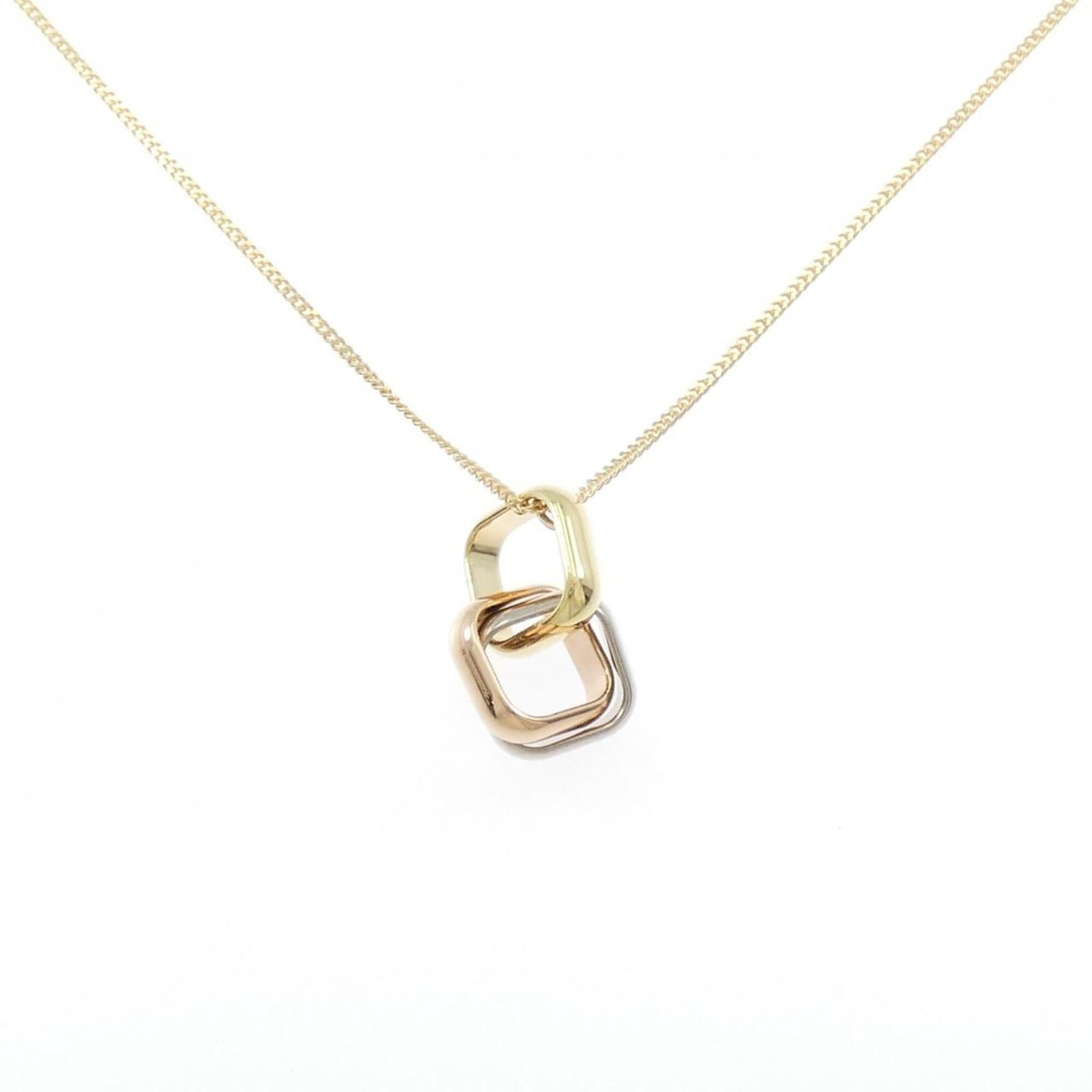 Trinity Cartier Necklace: Trinity Cartier Necklace Pink Gold (18K) Trinity Cartier Necklace features a pendant with dimensions 22.6mm x 12.7mm, set against a pink gold chain with a neck circumference of 59 cm / 23.22''. The ne