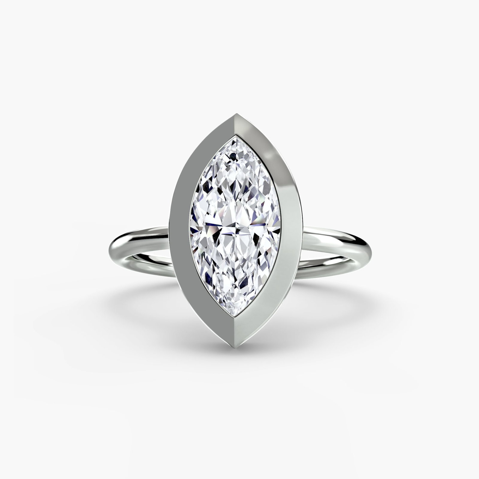 Solitaire Marquise 950 Platinum Ring Setting - 2
