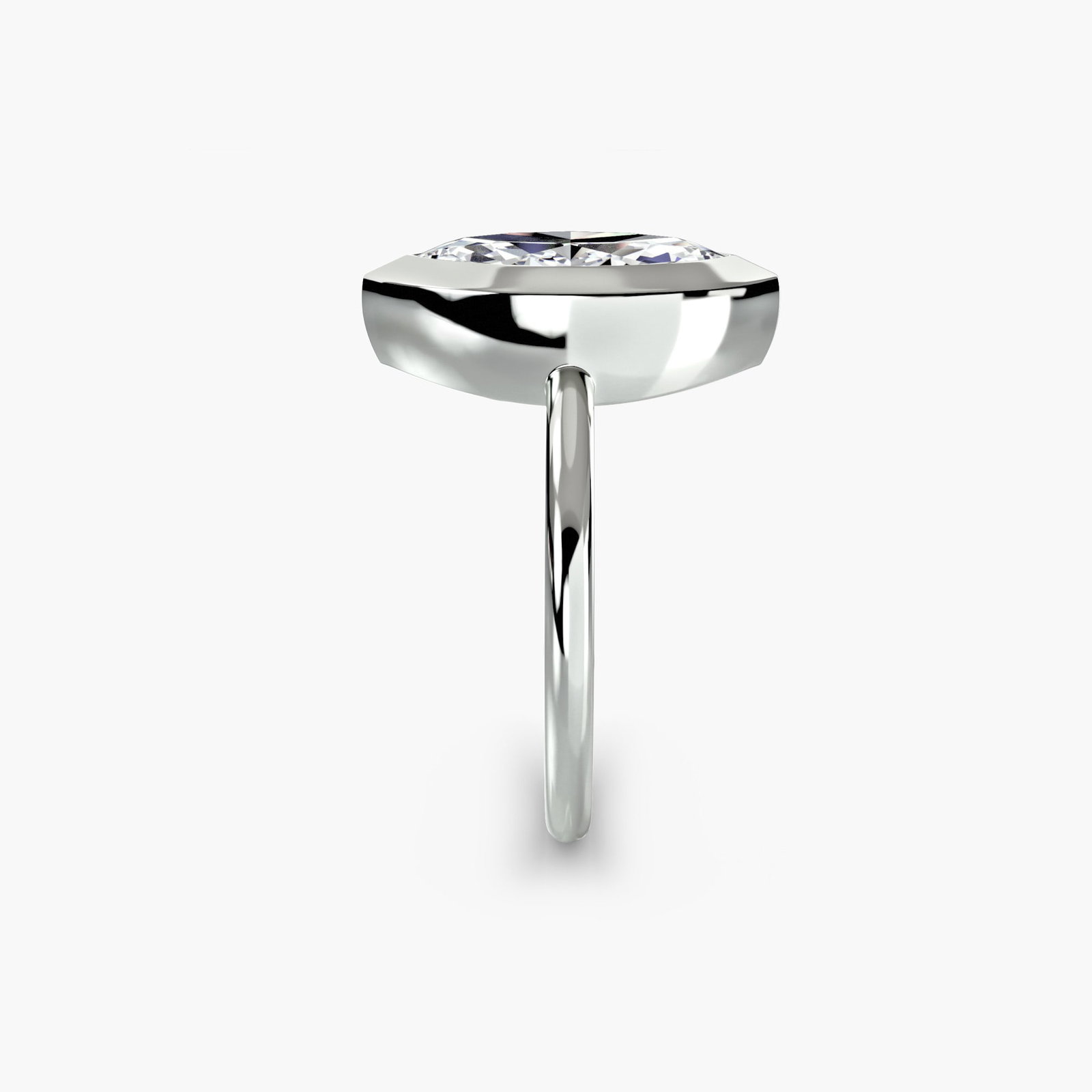 Solitaire Marquise 950 Platinum Ring Setting - 3