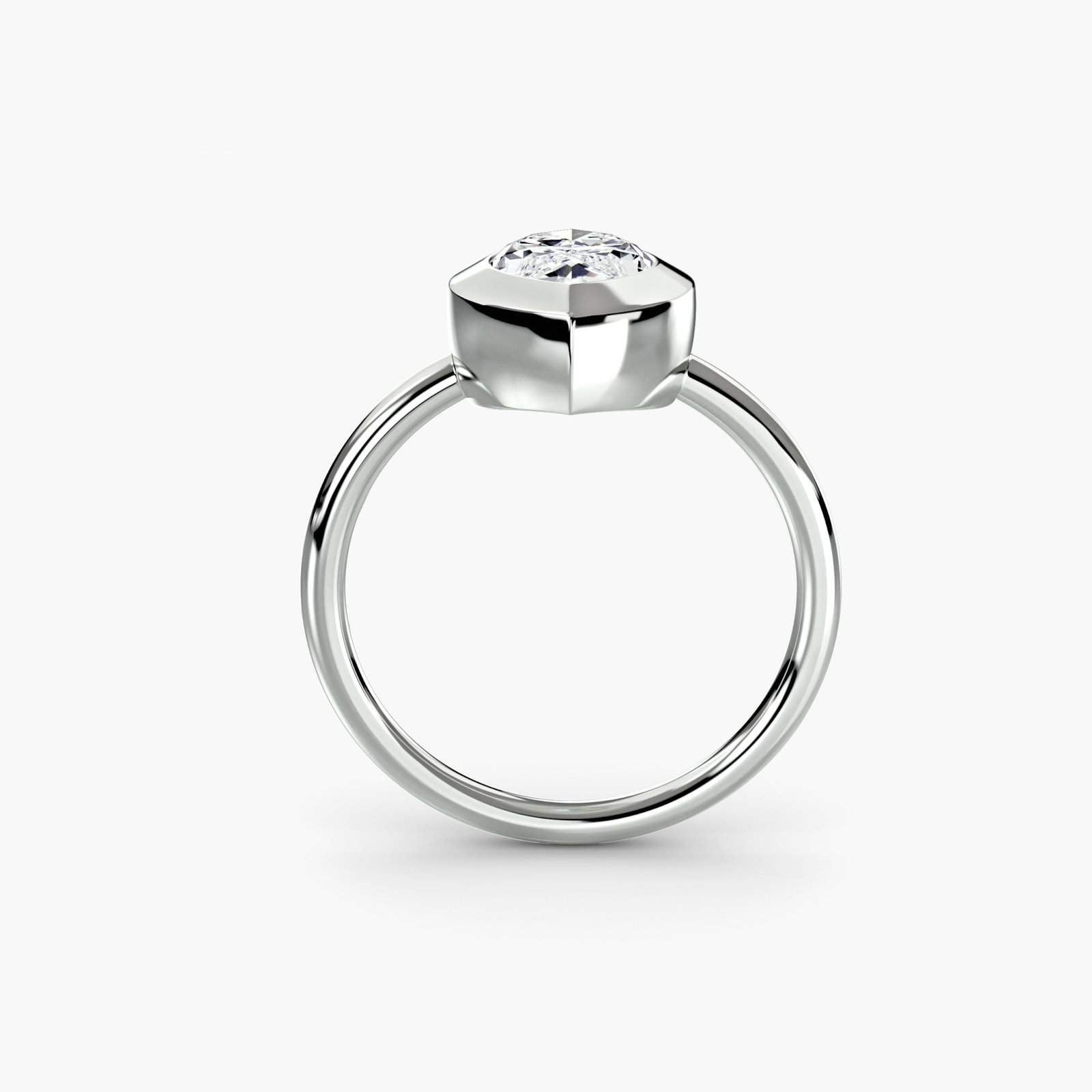 Solitaire Marquise 950 Platinum Ring Setting - 4