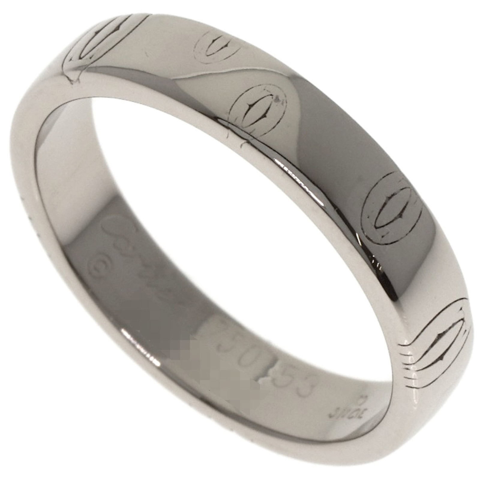 White Gold Cartier Band Ring 18K: White Gold Cartier Band Ring 18K 18K White Gold Cartier Band Ring for Women. A few traces of usage and minor scratches can be seen, but overall in very good condition, this band ring features a