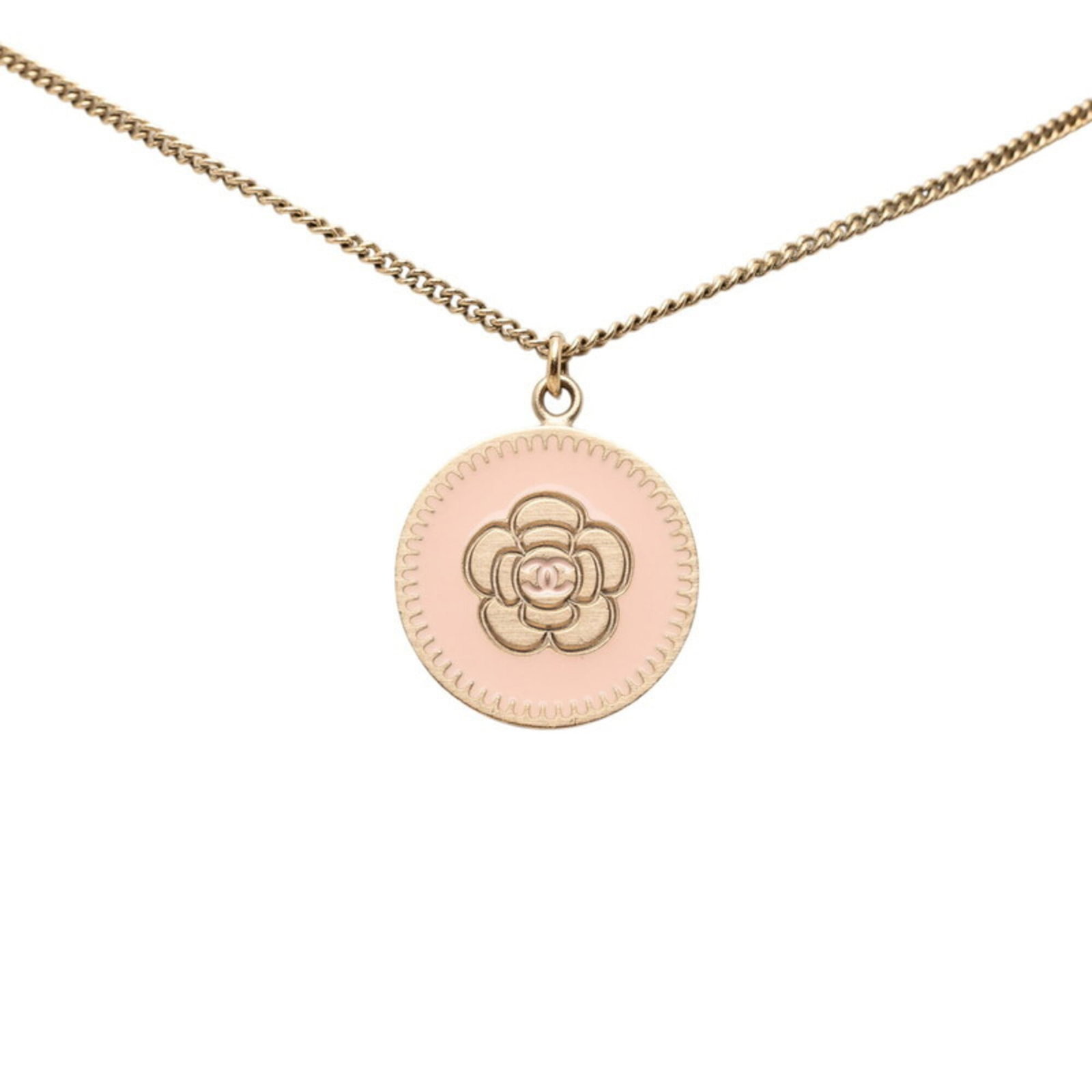 Chanel Camellia Pendant Necklace 06P Gold Pink Enamel Plated Women'S Chanel: Chanel Camellia Pendant Necklace 06P Gold Pink Enamel Plated Women'S Chanel Item Specifics: Brand: Chanel Necklace Type: Necklace Gender: Women Material: Enamel Color: Gold, Pink Neck Circumference: