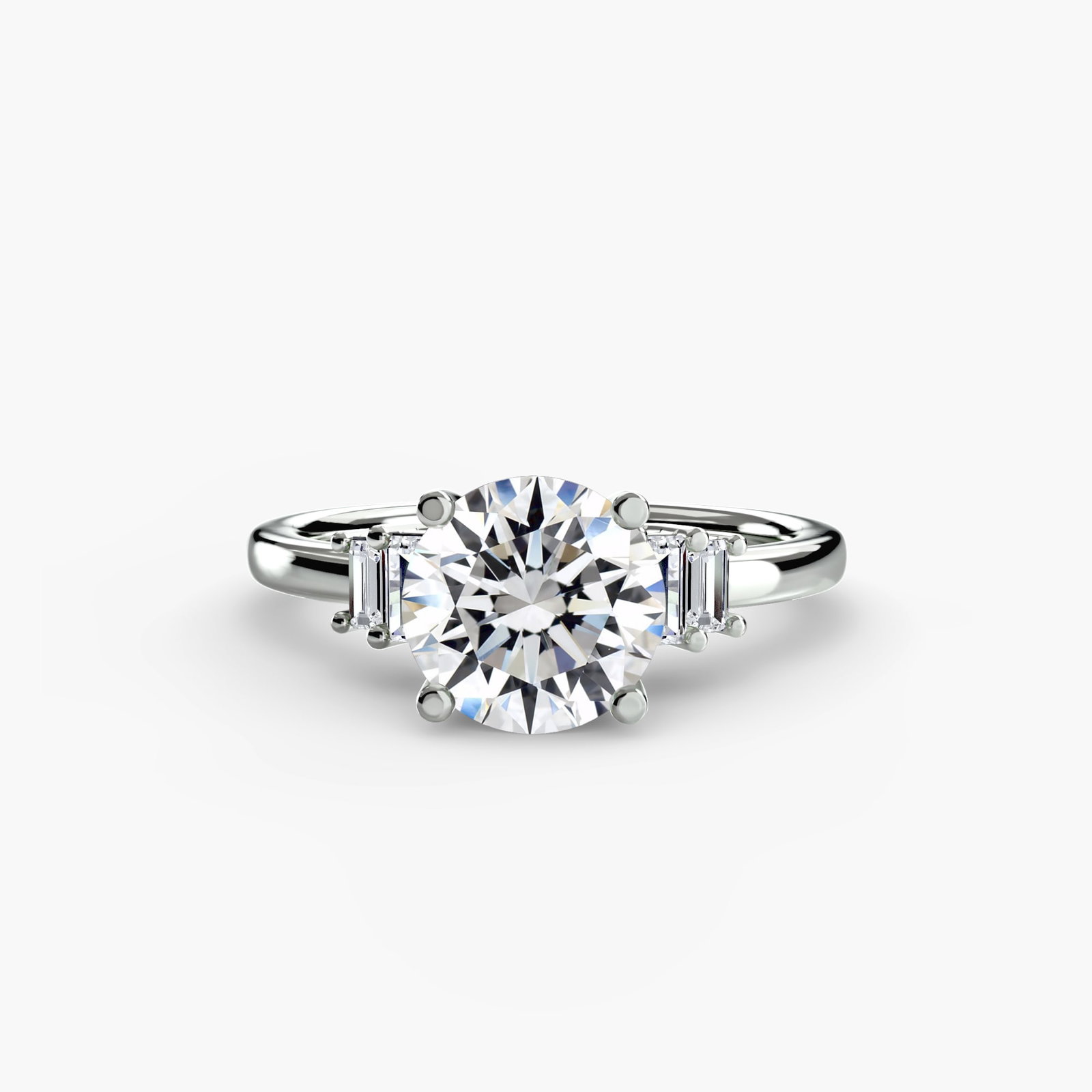 Solitaire Round 950 Platinum Ring Setting - 2