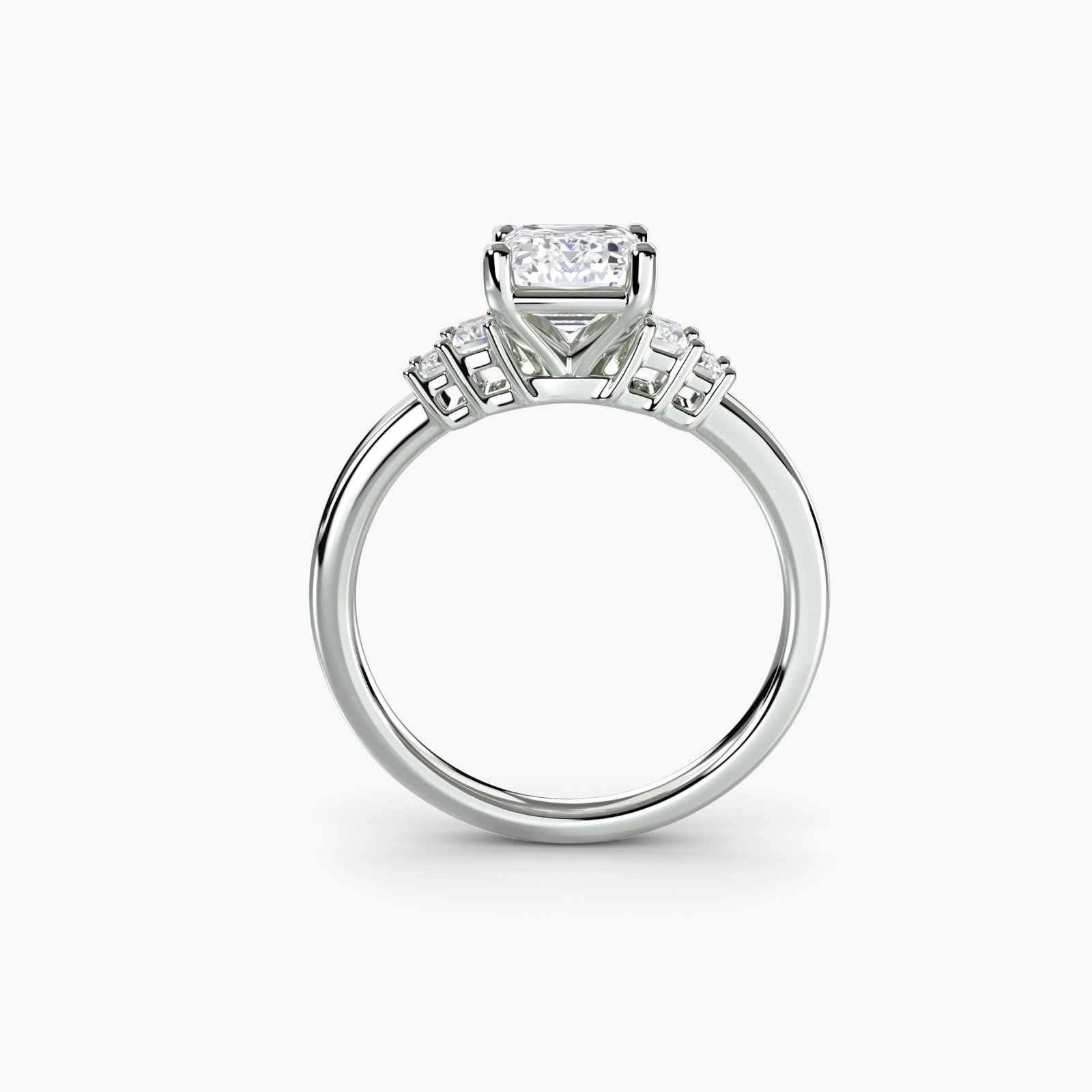 Solitaire Emerald 950 Platinum Ring Setting - 4