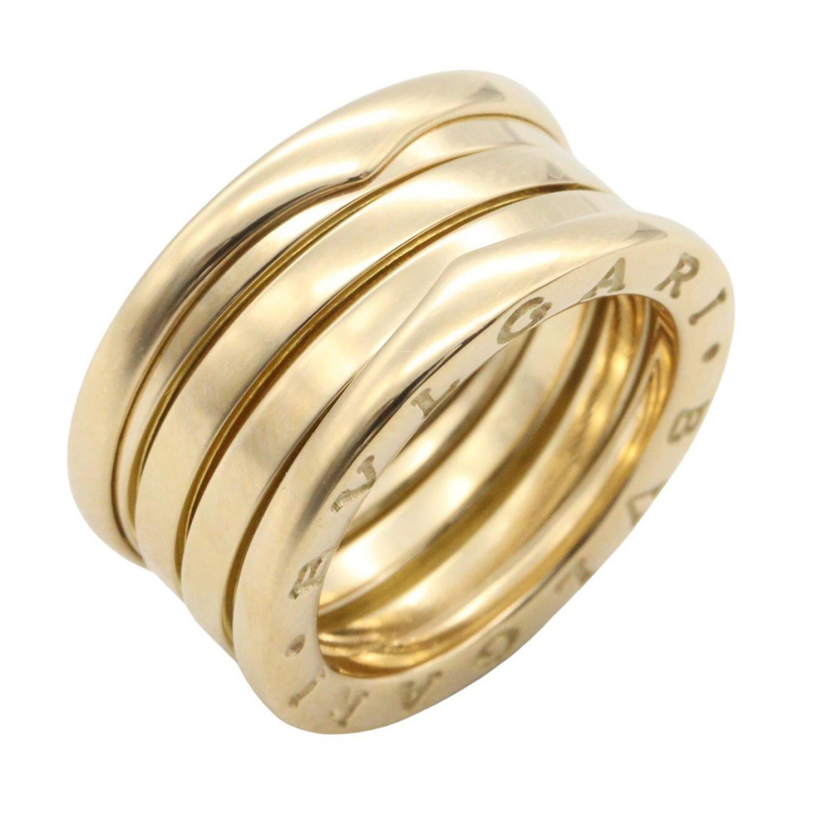Bvlgari Band Ring Yellow Gold (18K): Bvlgari Band Ring Yellow Gold (18K) Yellow gold (18K) Bvlgari band ring, bearing the signature of its creator. Made from durable yellow gold, this ring showcases a classic design with a few traces of