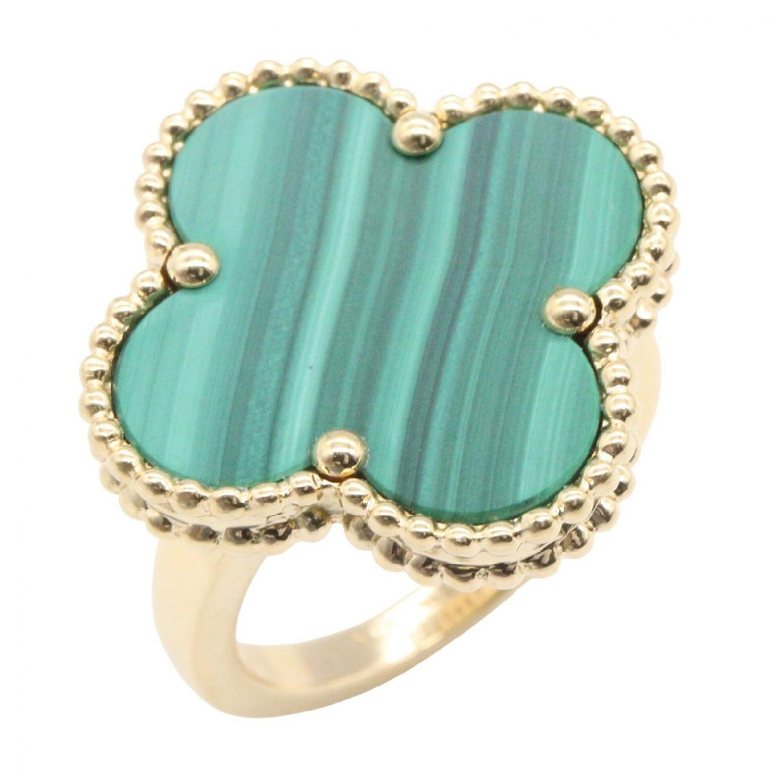 Van Cleef Arpels Band Yellow Gold Ring: Van Cleef Arpels Band Yellow Gold Ring Yellow Gold Band Ring from Van Cleef & Arpels Features a Malachite Stone and 18K Yellow Gold Construction. The ring bears a signature, showcasing the craftsmansh