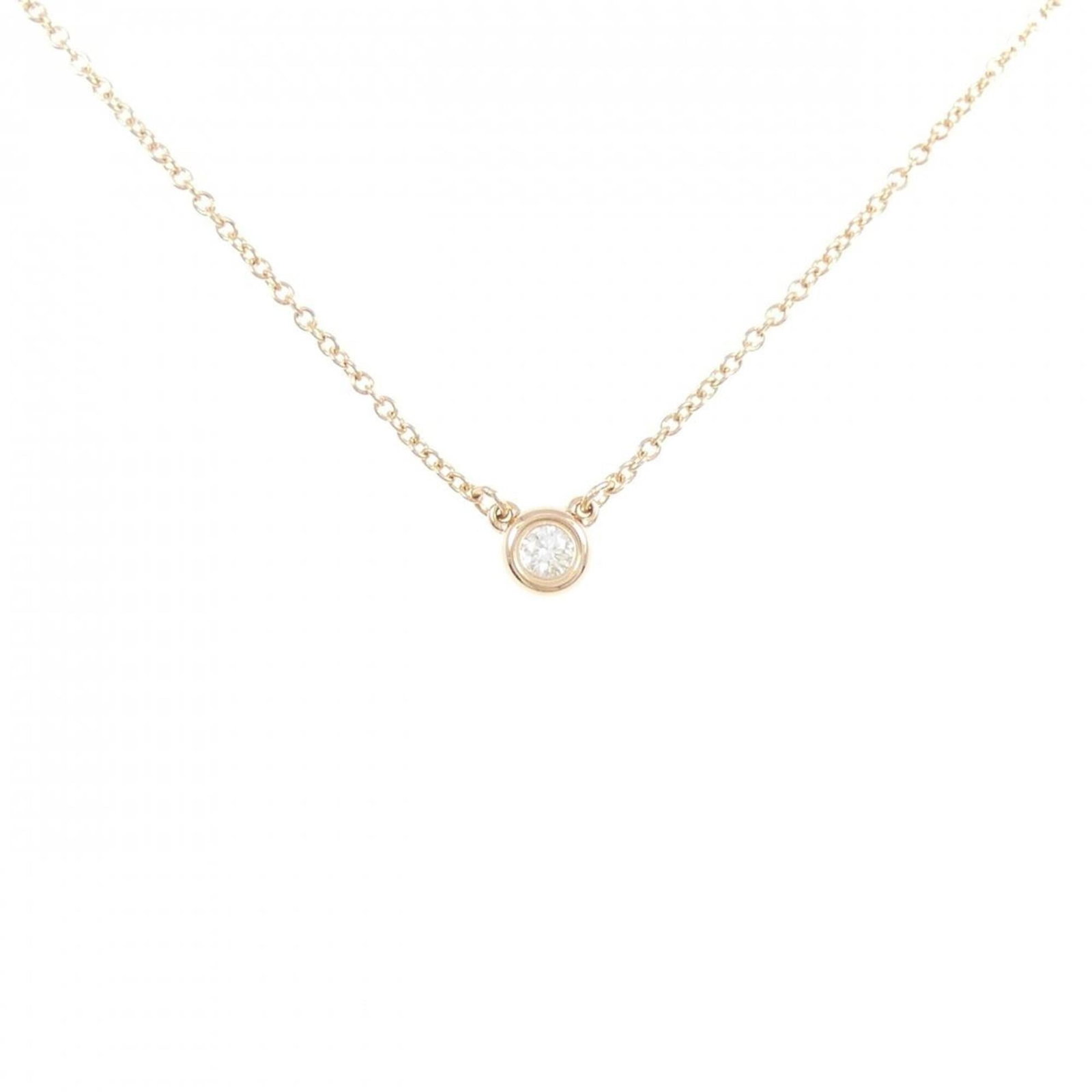 Tiffany Necklace by the yard: Tiffany Necklace by the yard Pink Gold (18K) Tiffany Necklace by the yard, featuring a classic design with a pink gold chain and a subtle pink hue. The necklace measures 41 cm in circumference and