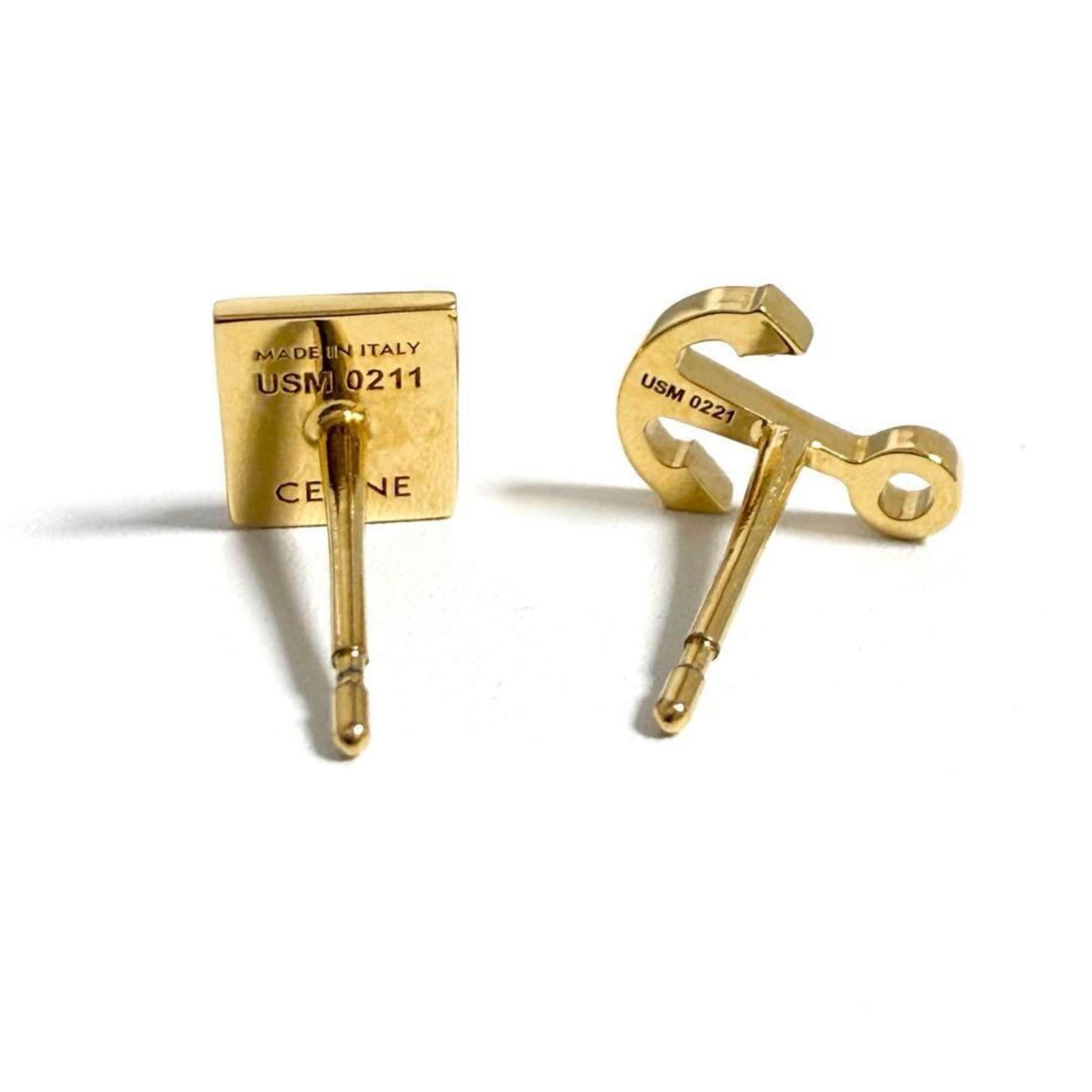 Celine Stud Metal Earrings - 3