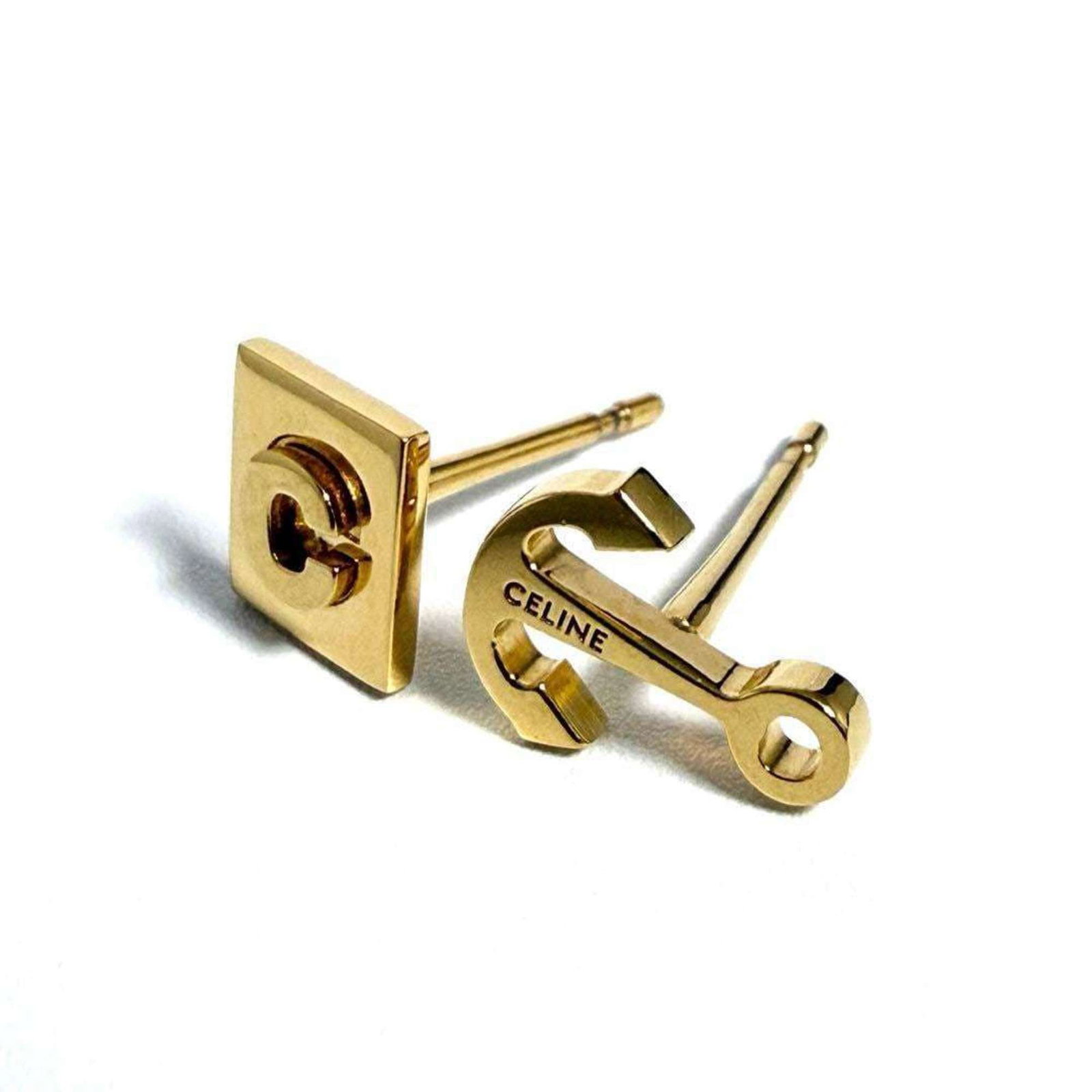 Celine Stud Metal Earrings - 5