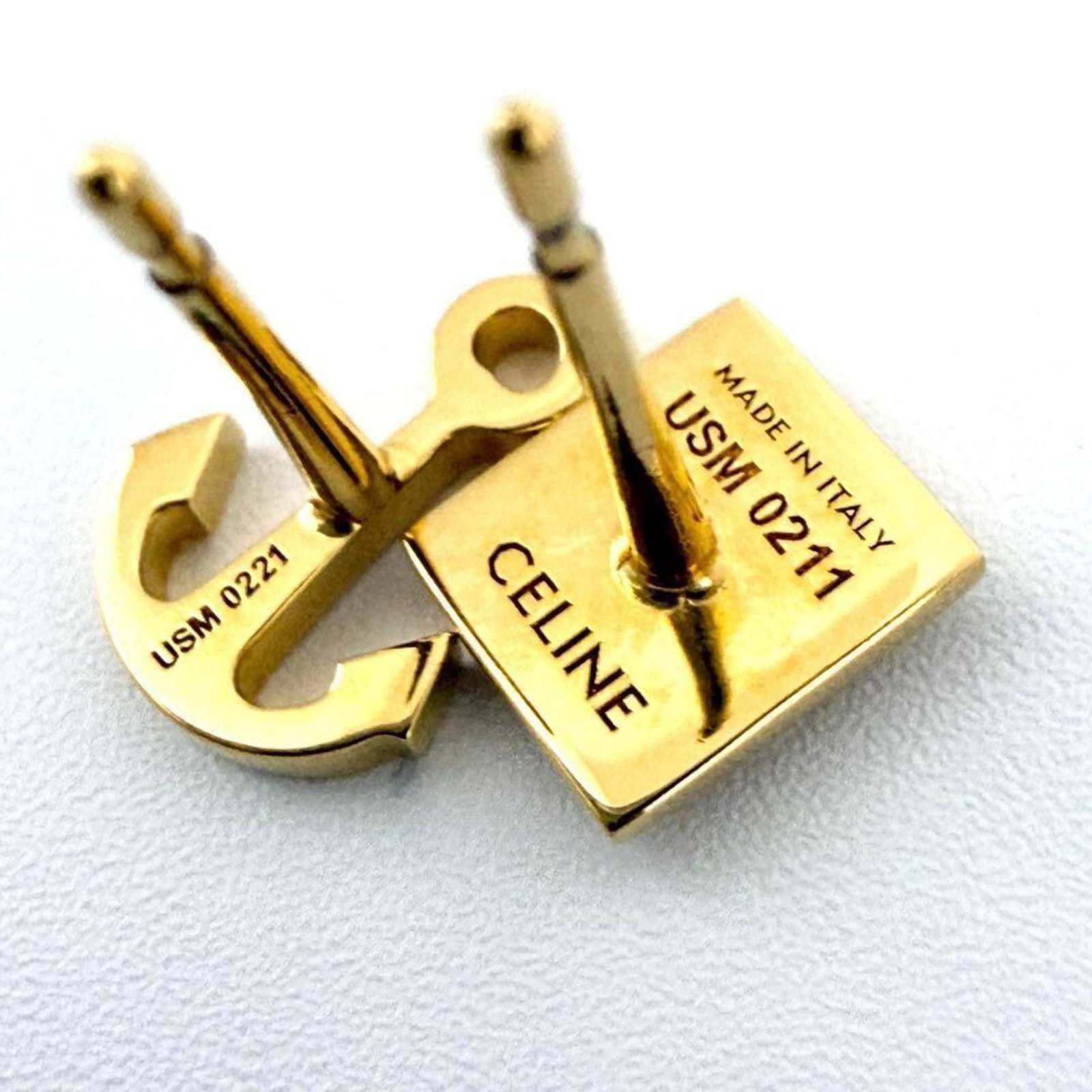 Celine Stud Metal Earrings - 7
