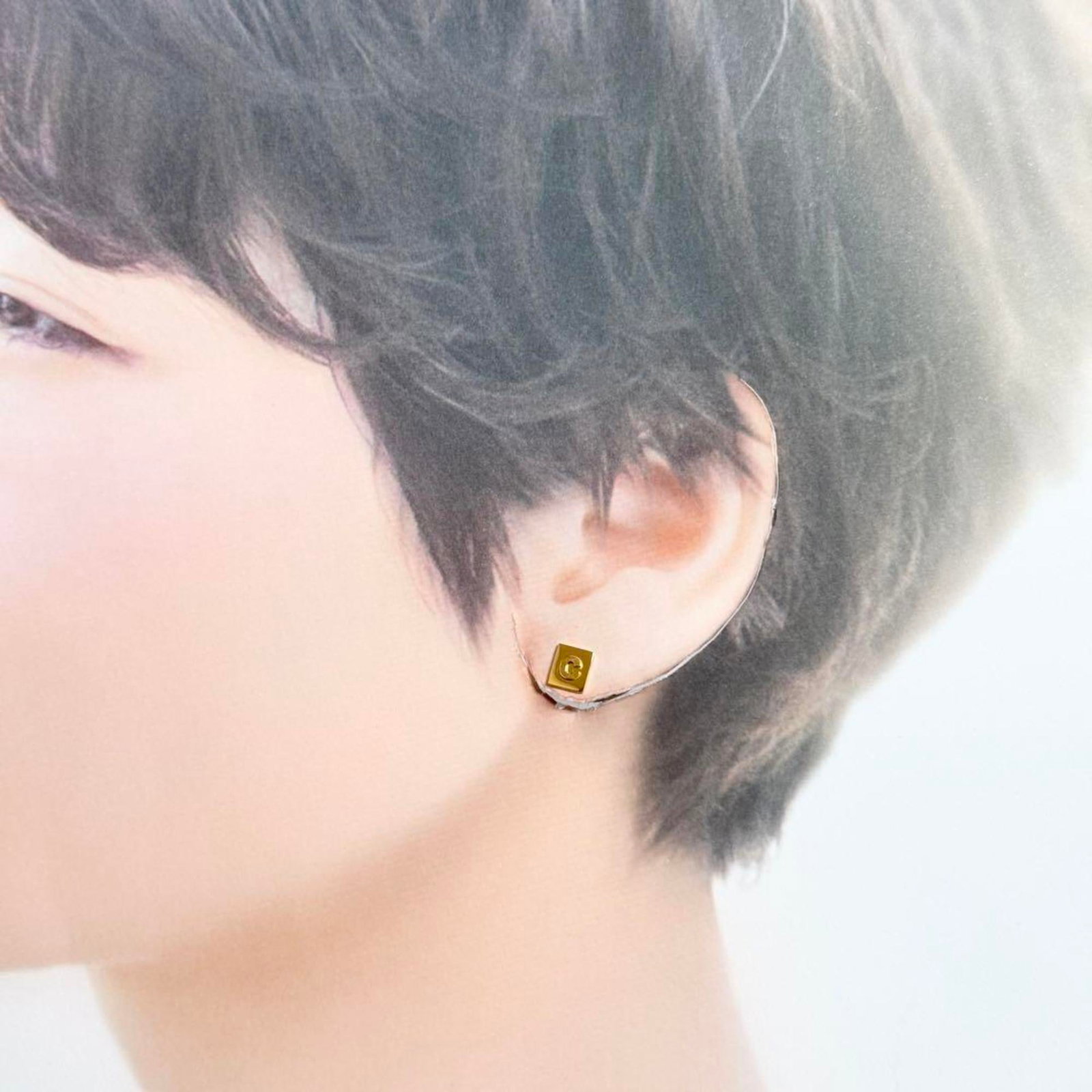 Celine Stud Metal Earrings - 9