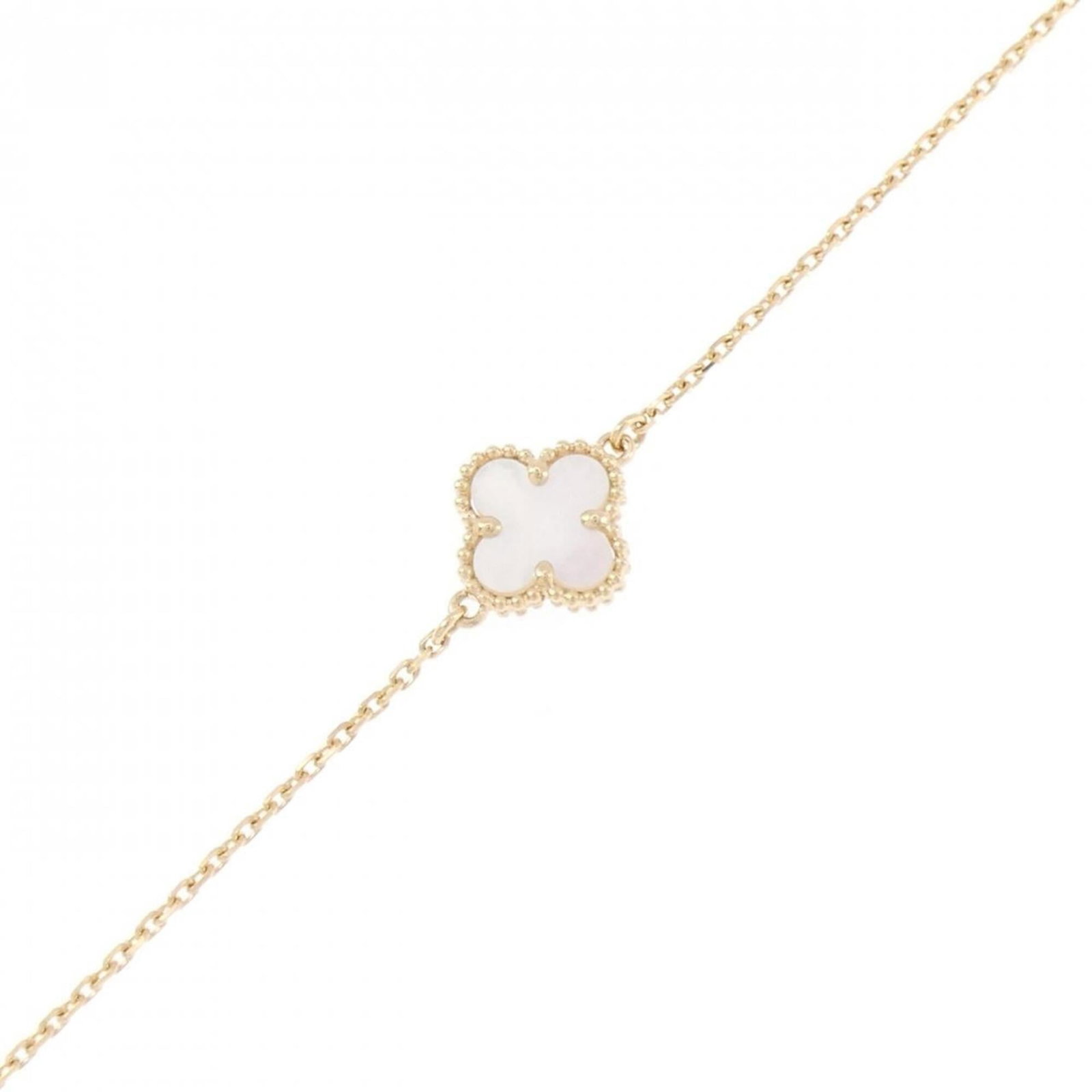 Charm Bracelet Gold Yellow Van Arpels Cleef: Charm Bracelet Gold Yellow Van Arpels Cleef Yellow Gold Van Cleef & Arpels Charm Bracelet, 16cm-17.5cm in length, features a delicate charm design in 18K yellow gold, bearing a few traces of usage
