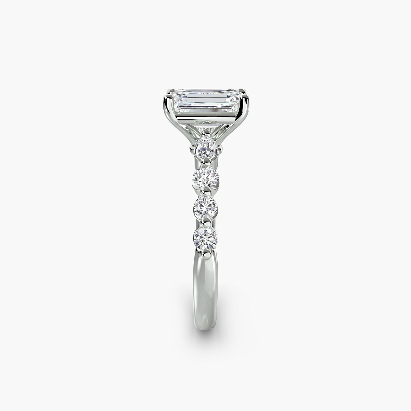 Pave Emerald 950 Platinum Ring Setting - 3