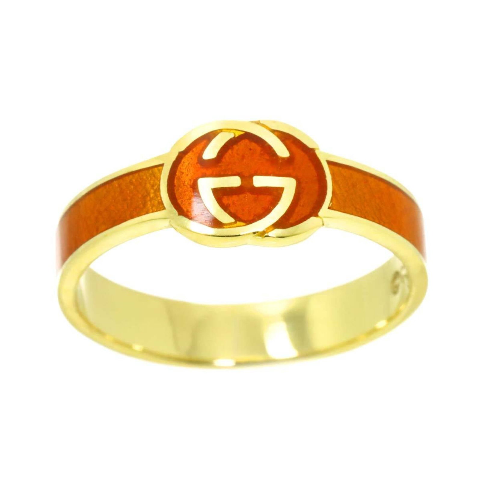 Gucci Band Ring Enamel Yellow Gold (18K): Gucci Band Ring Enamel Yellow Gold (18K) Enamel Yellow Gold (18K) band ring from Gucci, featuring a vibrant yellow gold finish and subtle enamel details. This stylish ring boasts a sleek design that a