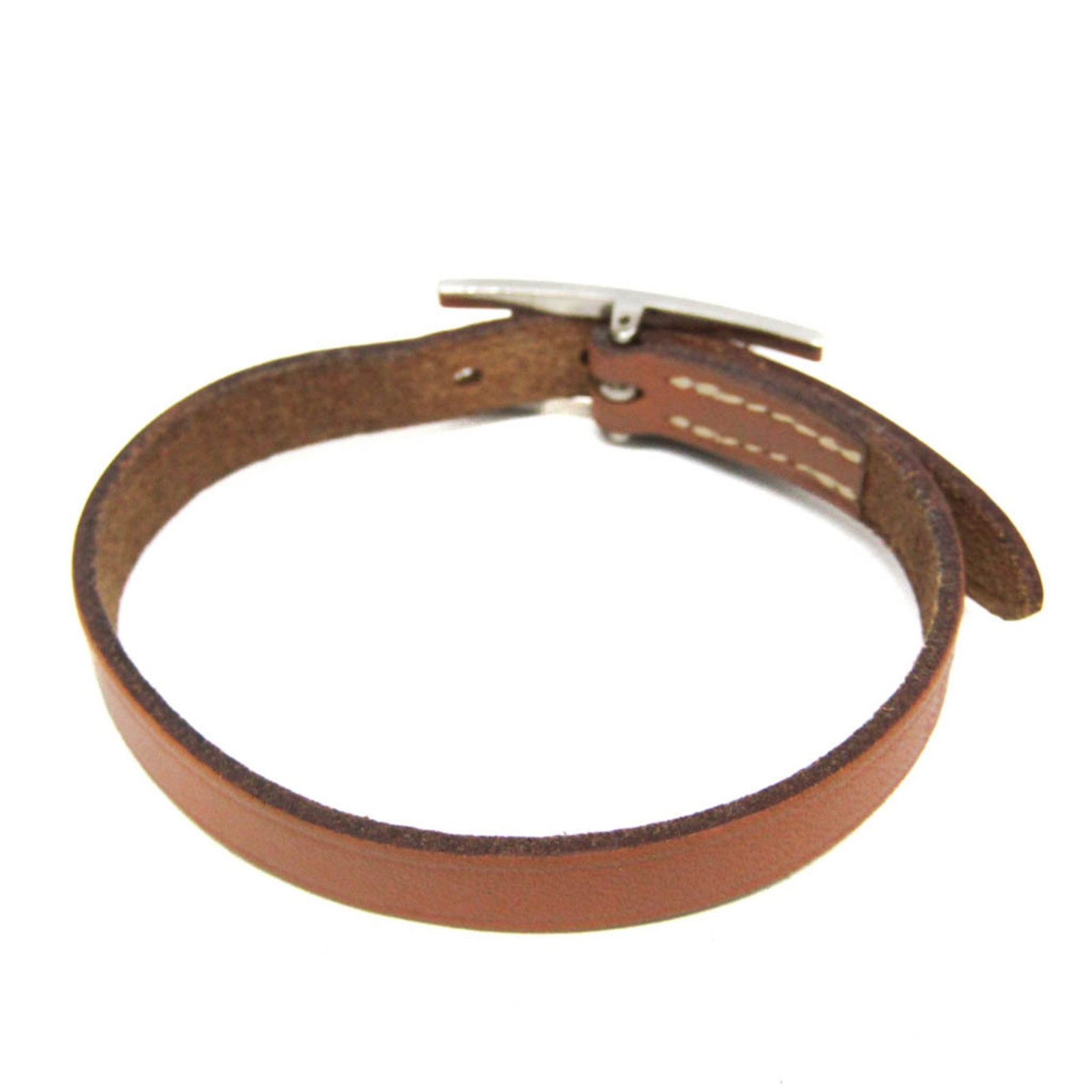 Metal leather bangle Hermes - 2