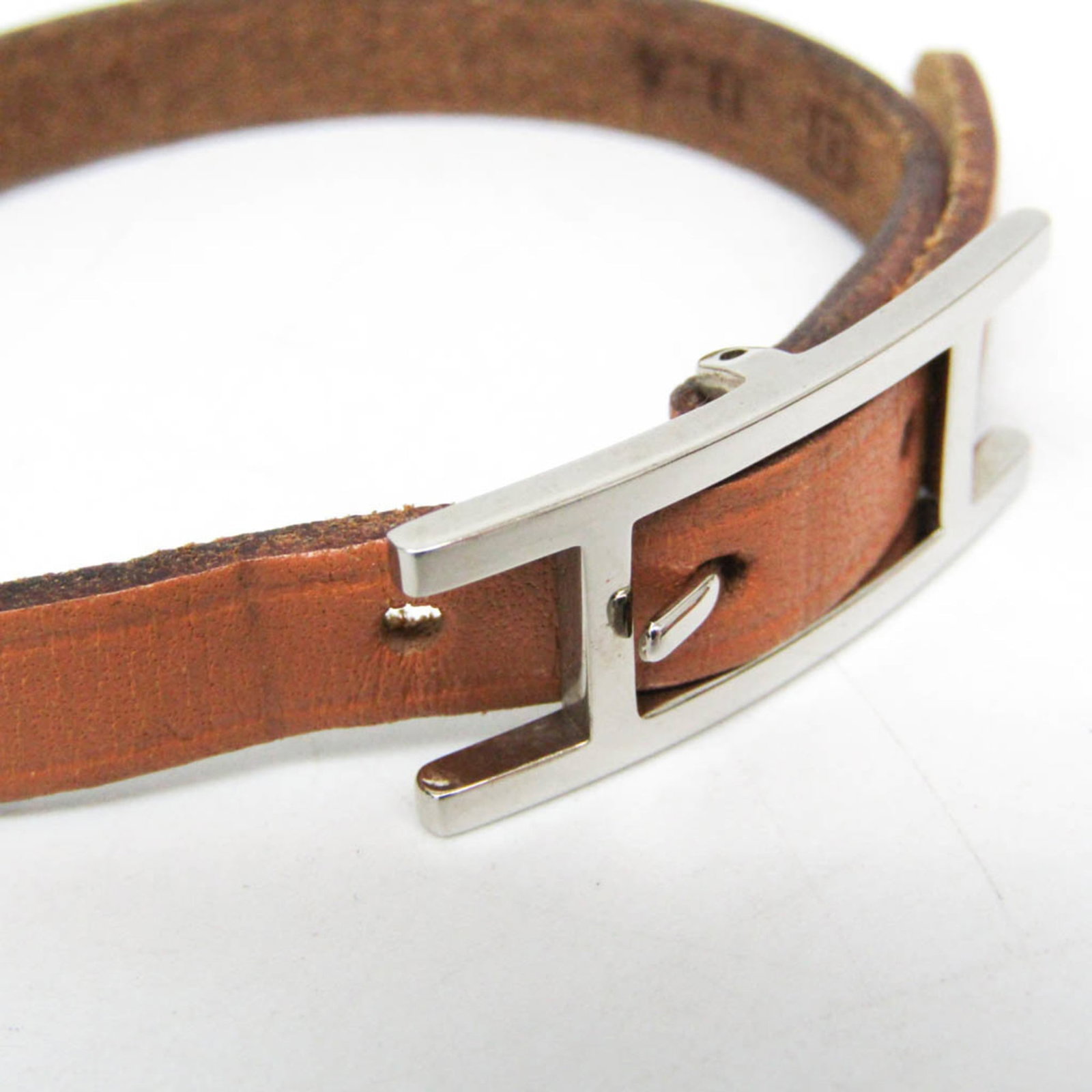 Metal leather bangle Hermes - 3