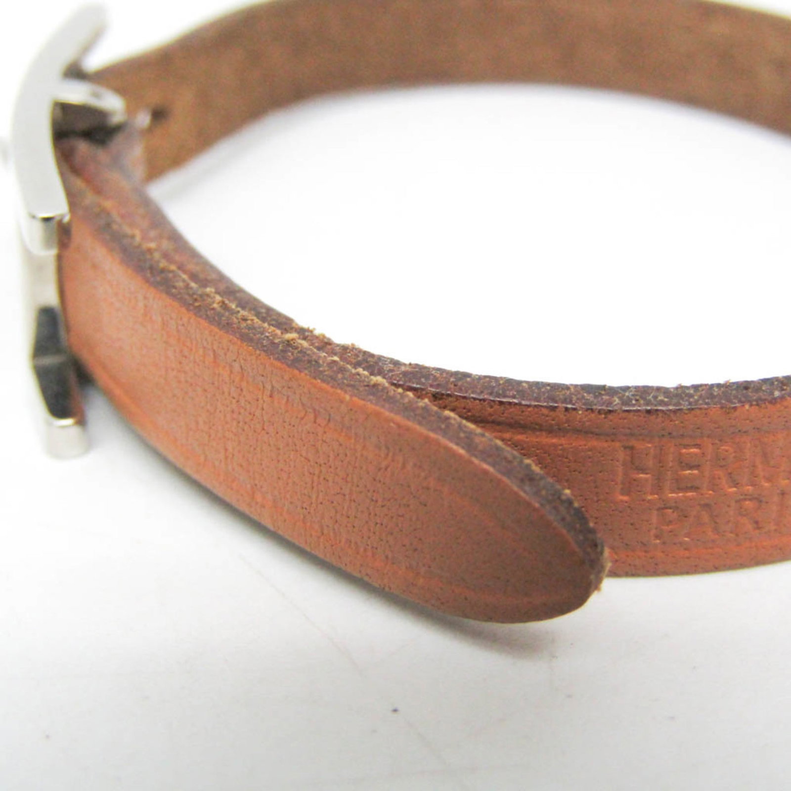 Metal leather bangle Hermes - 4