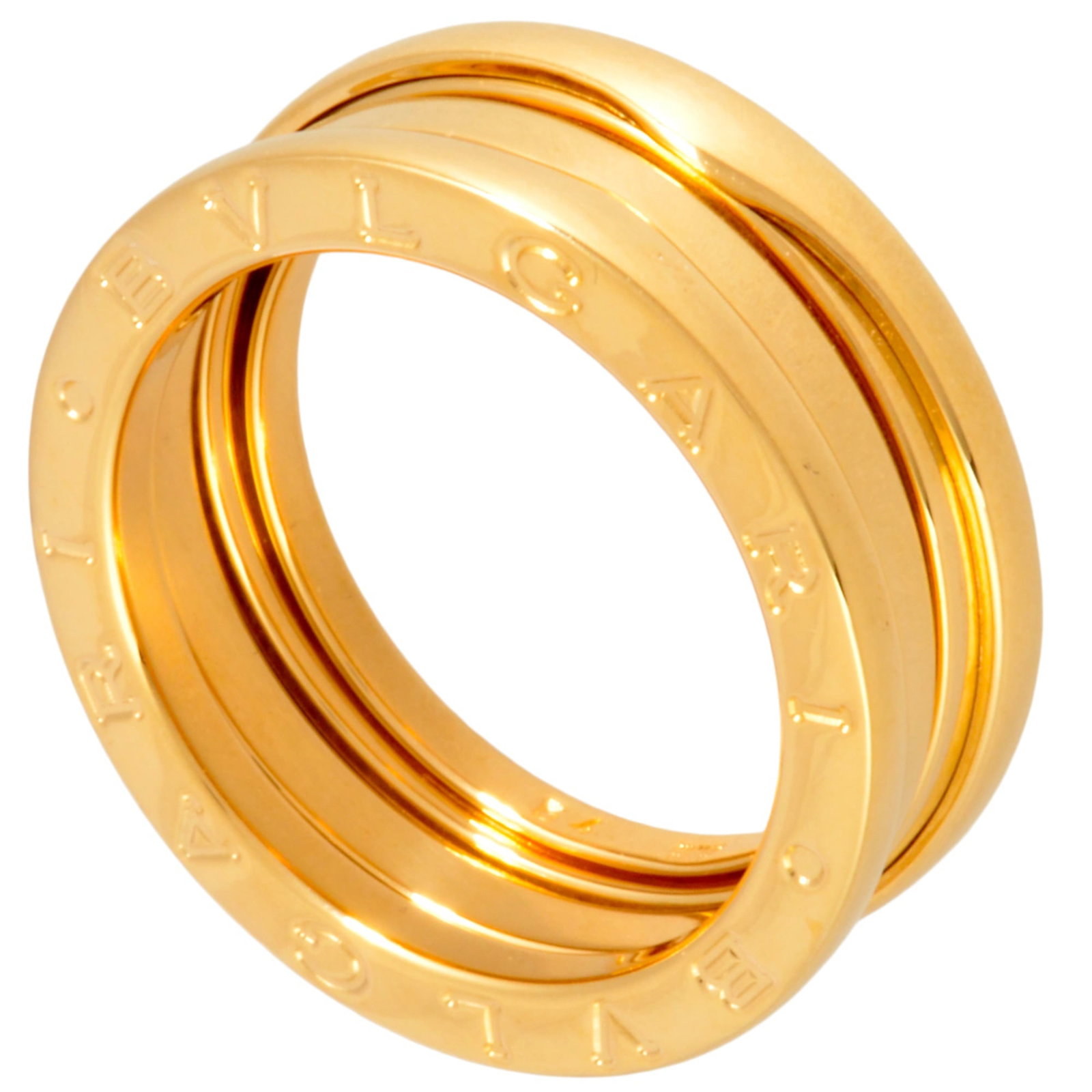 Bvlgari Band Ring Yellow Gold (18K): Bvlgari Band Ring Yellow Gold (18K) Yellow Gold (18K) Bvlgari Band Ring, a stylish and elegant accessory, boasts a sleek design with the renowned Italian luxury brand's signature. This 54mm band ring