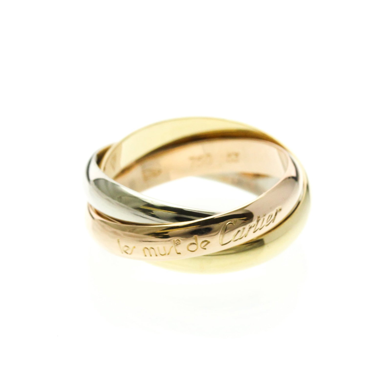 Cartier Pink 18k White 18k Yellow Gold Ring Band: Cartier Pink 18k White 18k Yellow Gold Ring Band Cartier Pink 18k White 18k Yellow Gold Ring Band features a unique combination of pink, white, and yellow gold in an elegant band design. Made from