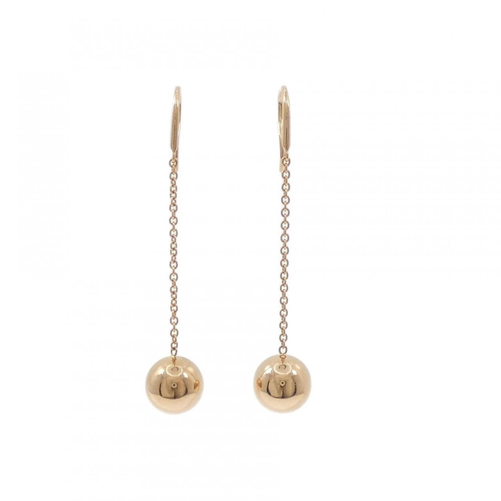 Gold Pink Tiffany Stud Earrings: Gold Pink Tiffany Stud Earrings Pink gold (18K) stud earrings from Tiffany, featuring a subtle pink hue. The earrings have a few traces of usage and some minor scratches/dirt, but remain in very good 