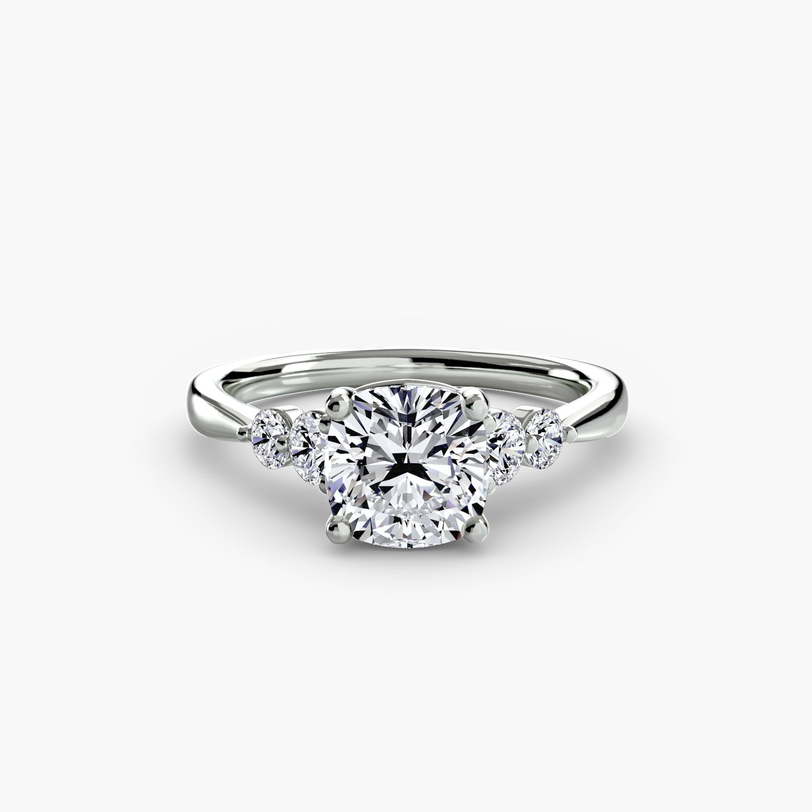 Solitaire Cushion 950 Platinum Ring Setting - 2