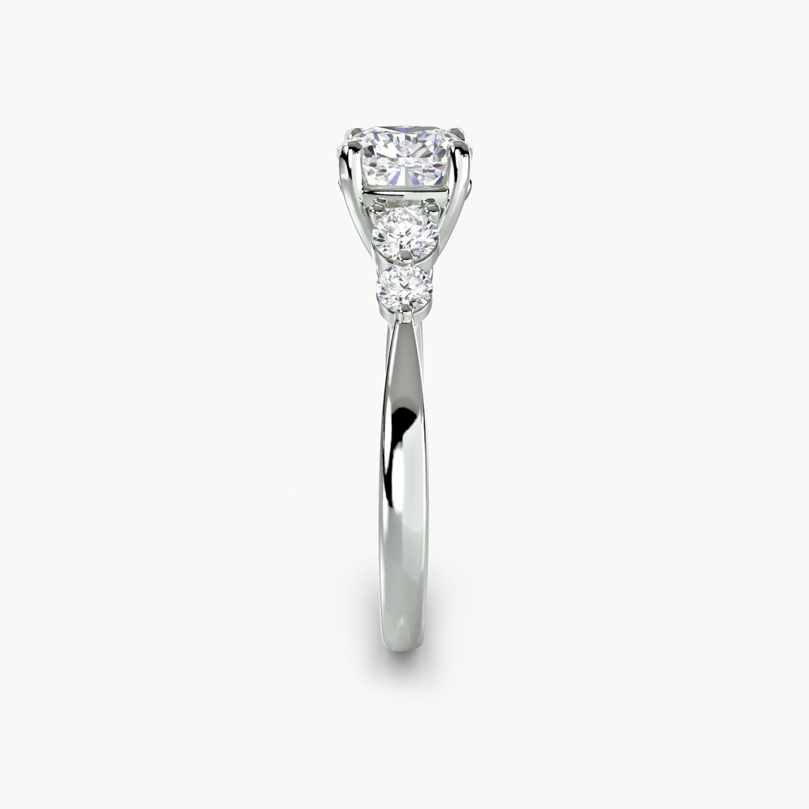Solitaire Cushion 950 Platinum Ring Setting - 3