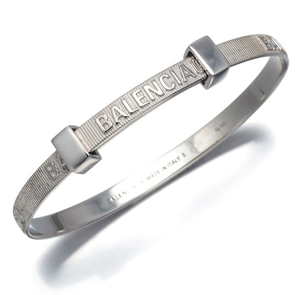 Balenciaga Bracelet Bangle 925 Sterling Silver: Balenciaga Bracelet Bangle 925 Sterling Silver Sterling silver bangle with a classic design, crafted from high-quality metal (925). This elegant bangle adds a touch of sophistication to any outfit.