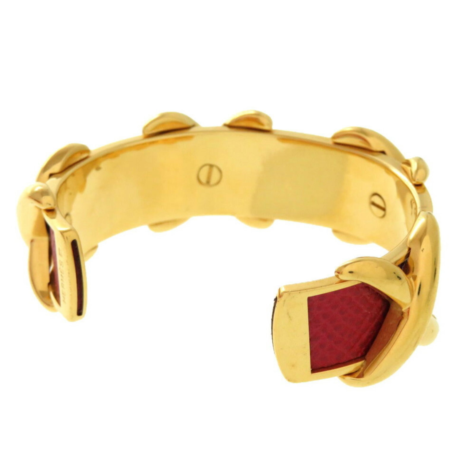 Metal leather bangle Hermes - 3