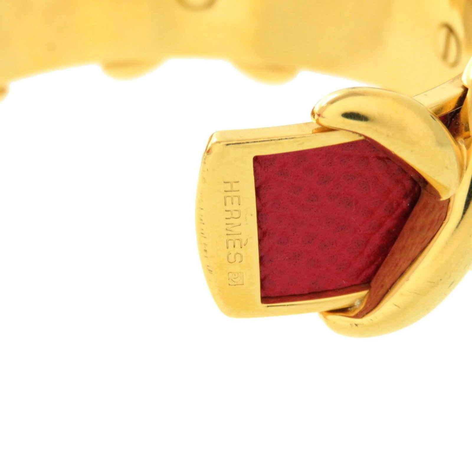 Metal leather bangle Hermes - 4