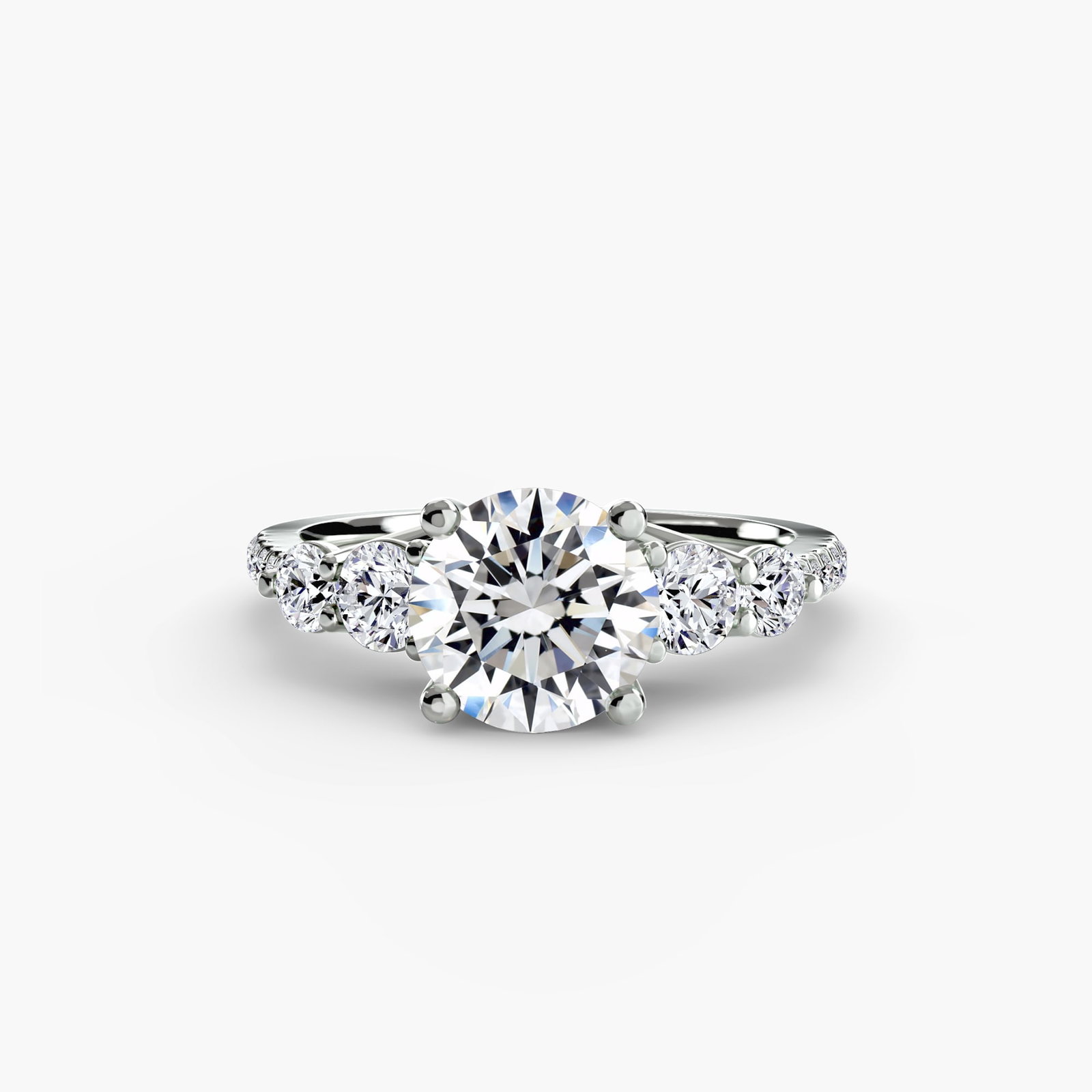 Pave Round 950 Platinum Ring Setting - 2