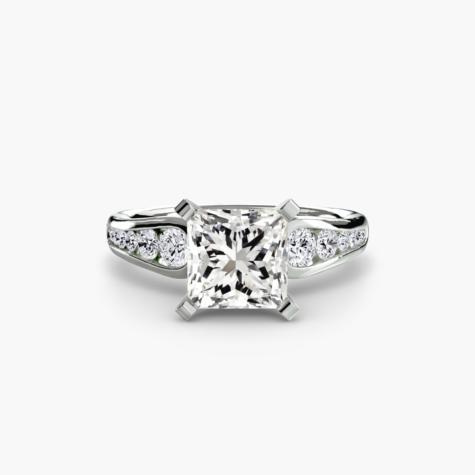 Pave Princess 950 Platinum Ring Setting - 2