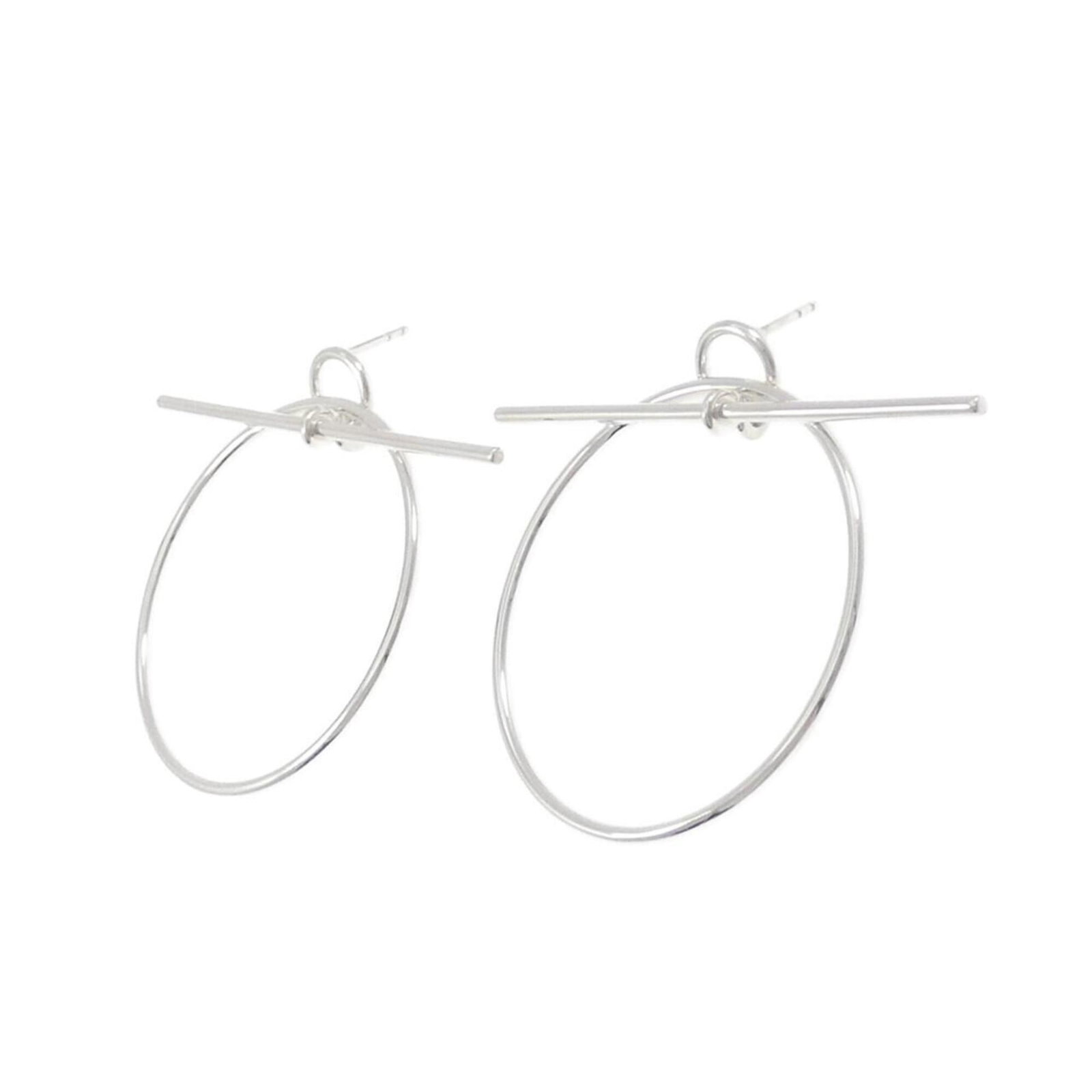 Hermes 925 Silver Earrings Stud - 2