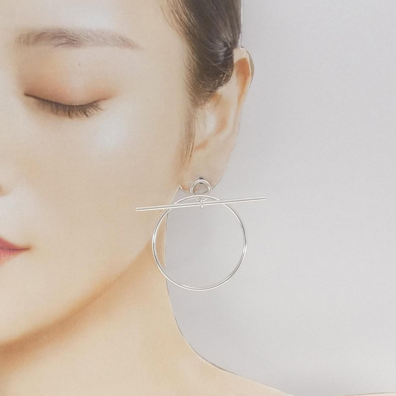 Hermes 925 Silver Earrings Stud - 4