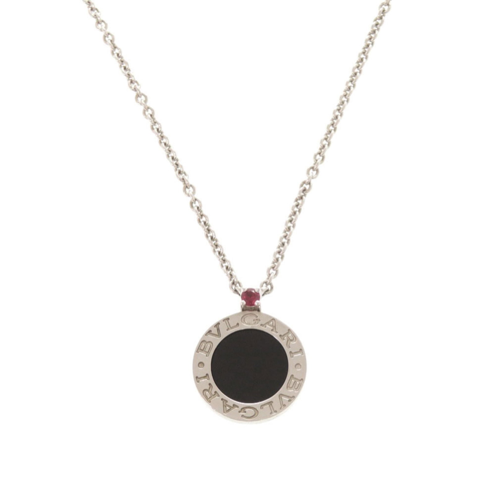 Excellent Condition Bvlgari Save The Children 925 Sterling Silver Onyx Ruby Necklace 0973Bvlgari: Excellent Condition Bvlgari Save The Children 925 Sterling Silver Onyx Ruby Necklace 0973Bvlgari Bvlgari's Save The Children necklace boasts a striking combination of black onyx and ruby stones set