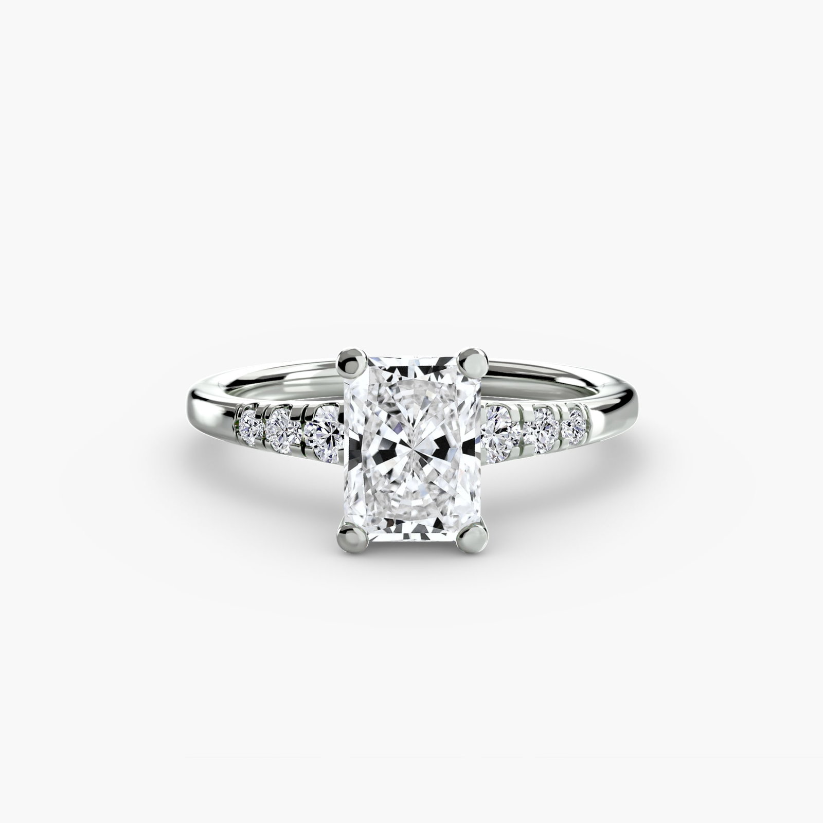 Solitaire Radiant 950 Platinum Ring Setting - 2