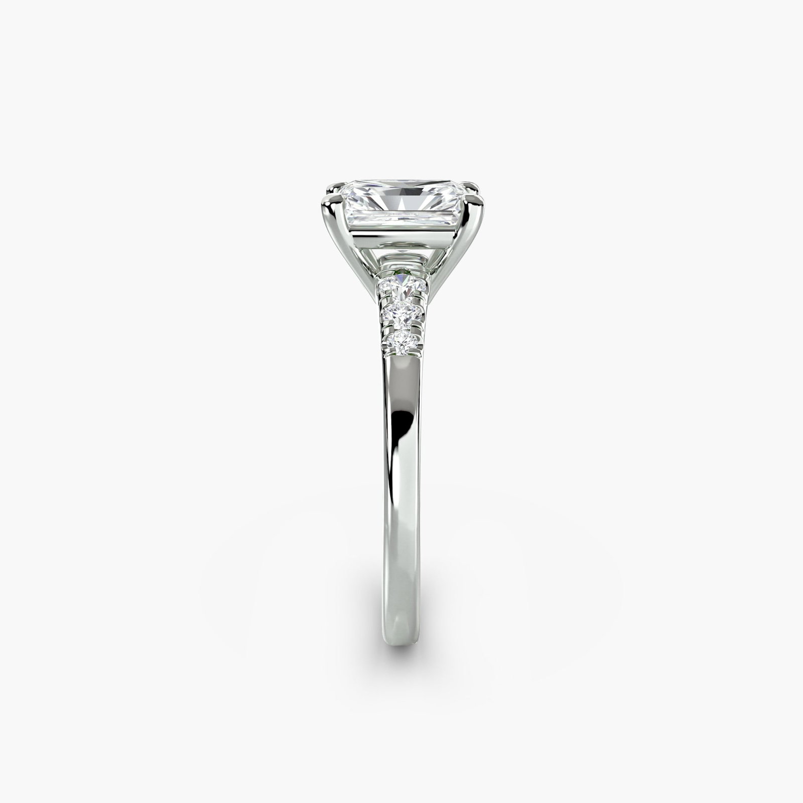Solitaire Radiant 950 Platinum Ring Setting - 3